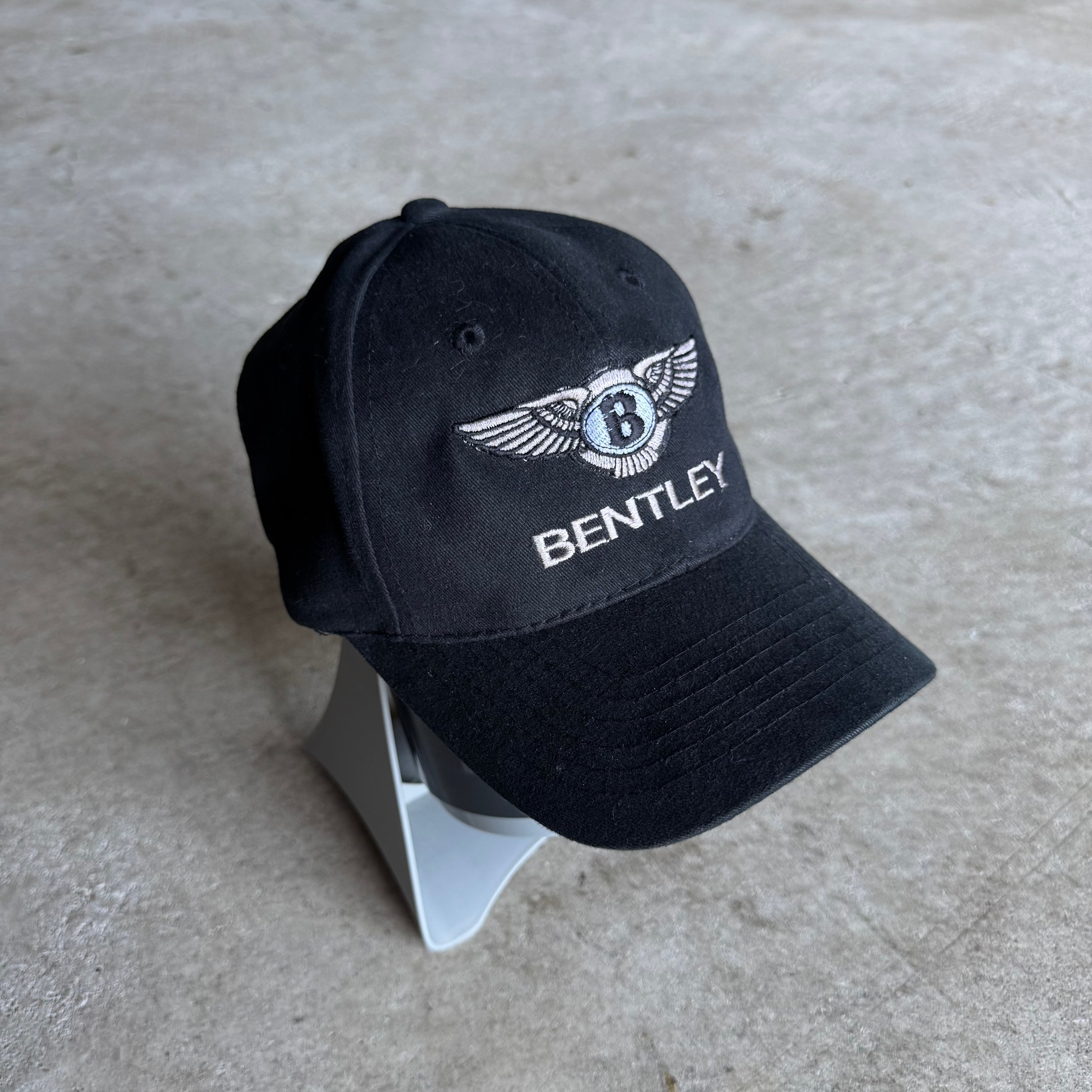 90s Bently Embroidered Black Cap Hat