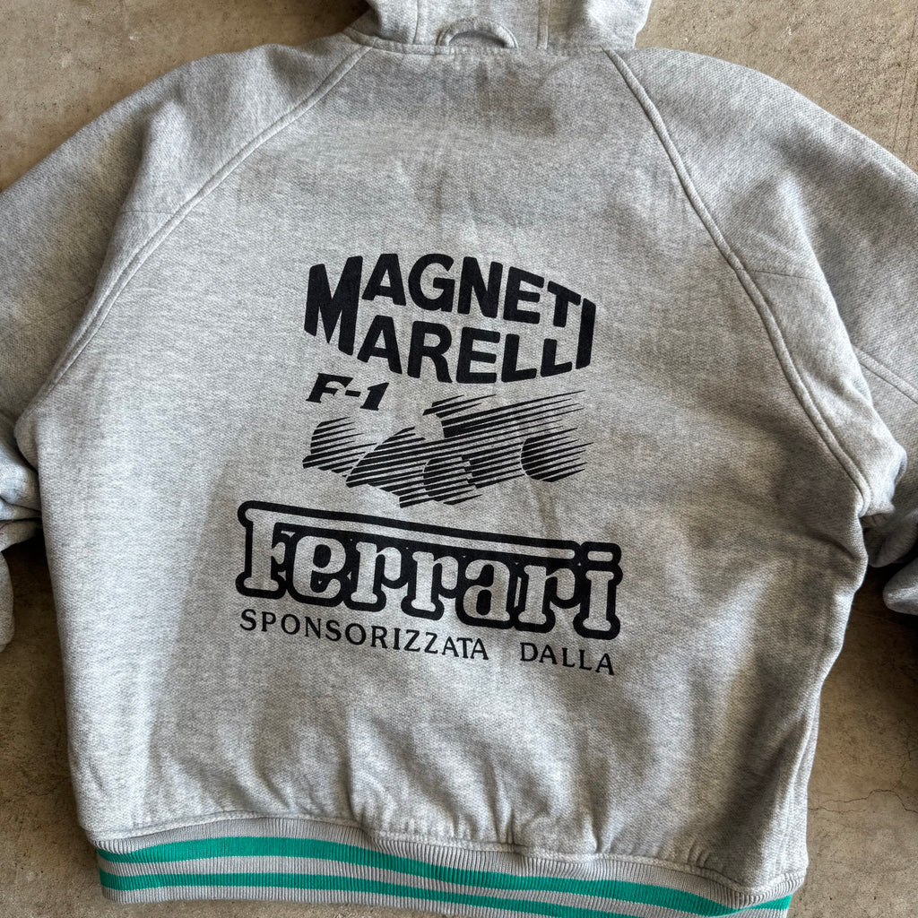 80s Ferarri Magnetti Merelli Reversible Green Grey Hooded Jacket (M)