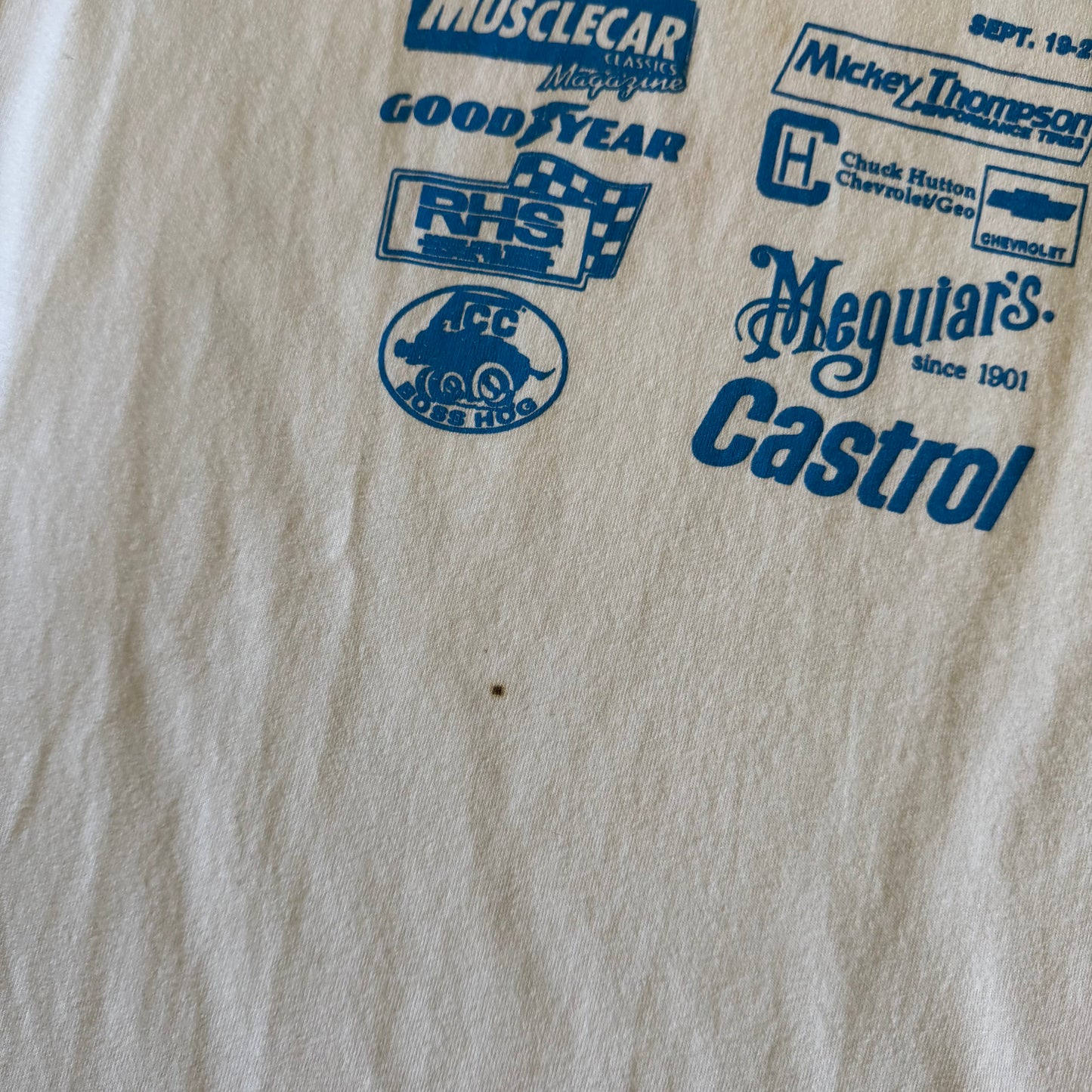 Vintage 1992 Flowmaster Muffler Muscle Challenge White T Shirt Size Large