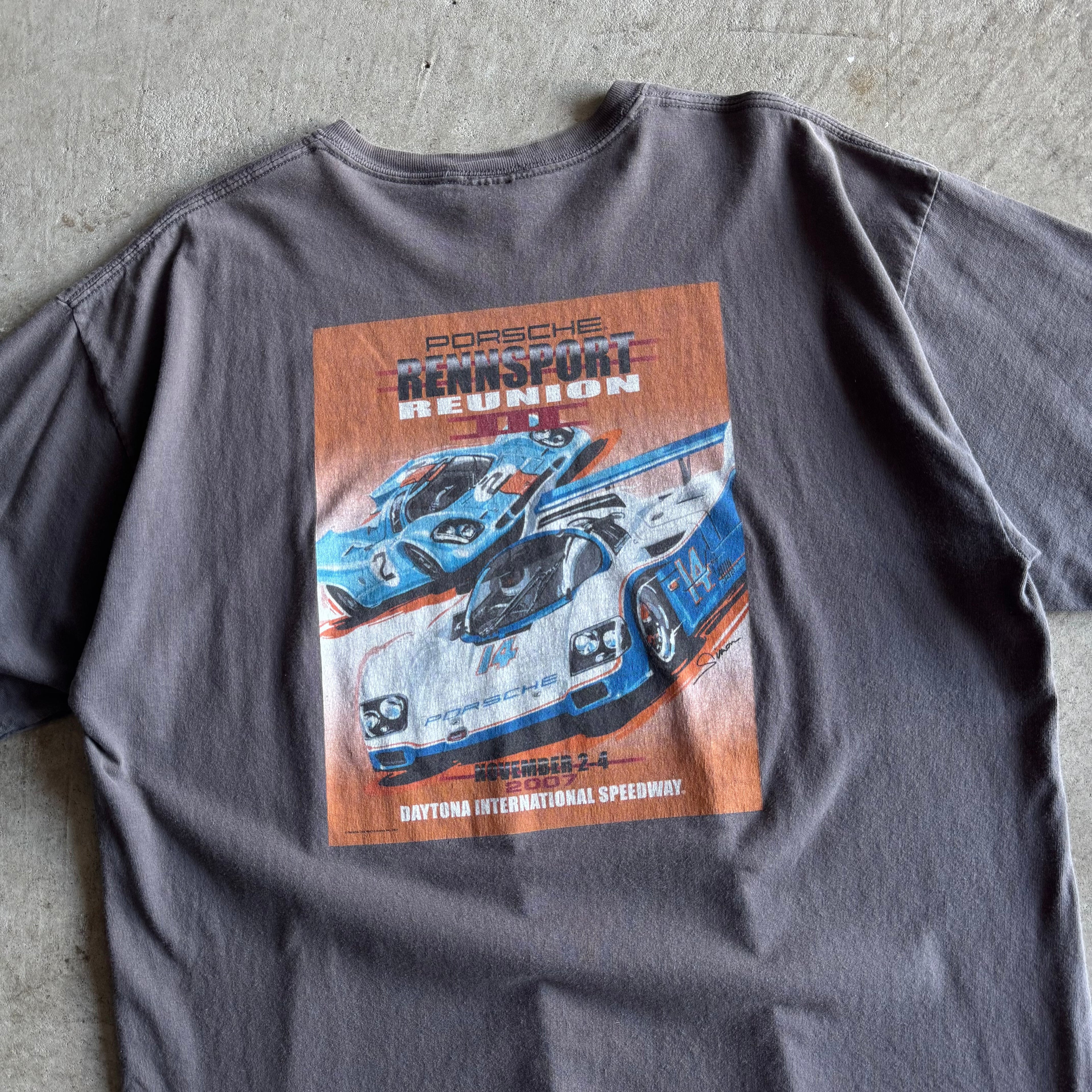 2007 Porsche Rennsport Reunion III Gray T Shirt (XL)