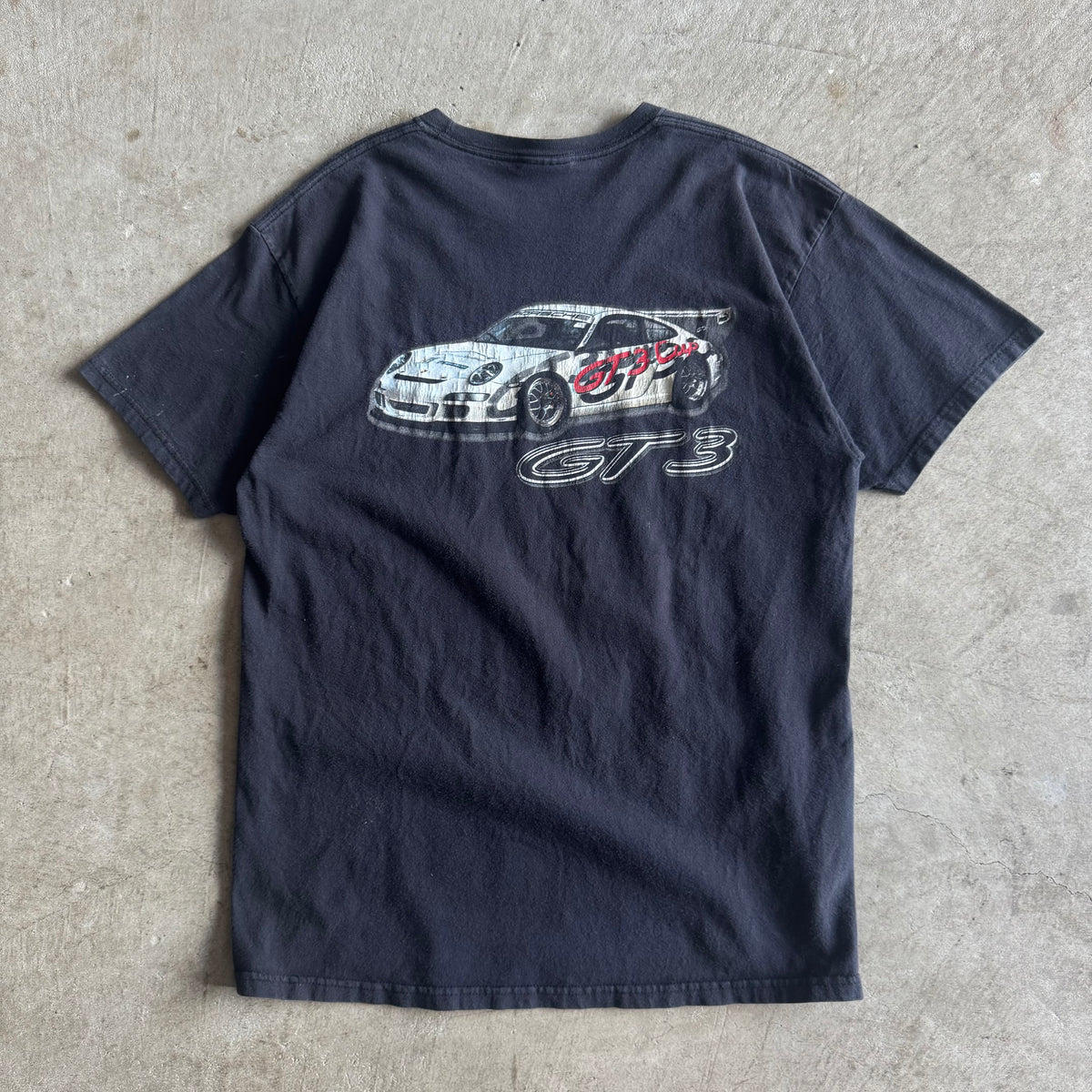 2000s Porsche Motorsport 997 GT3 Cup Car Black T Shirt (L)