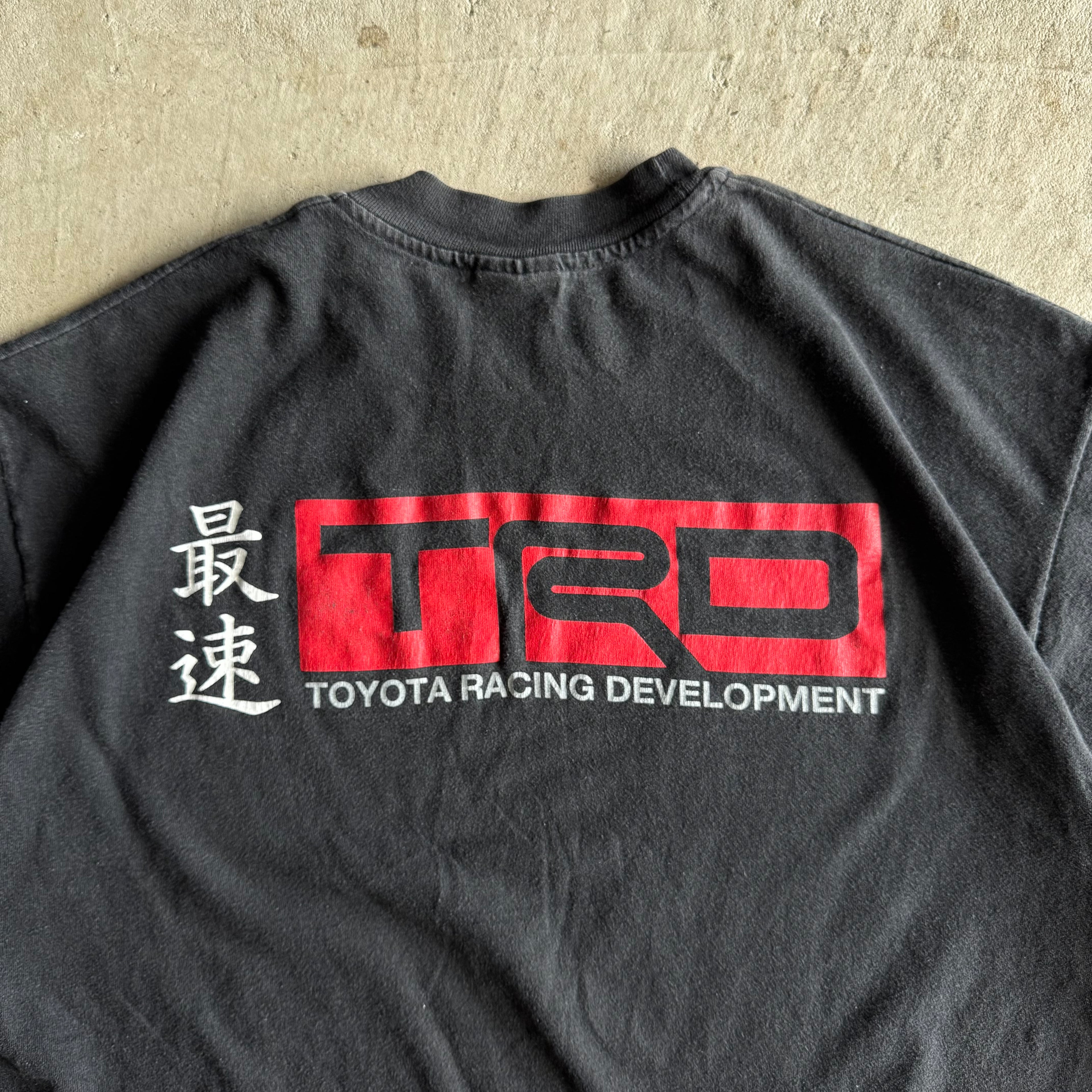 Vintage 90s Toyota TRD Kanji Japanese Logo Black T Shirt Size XL