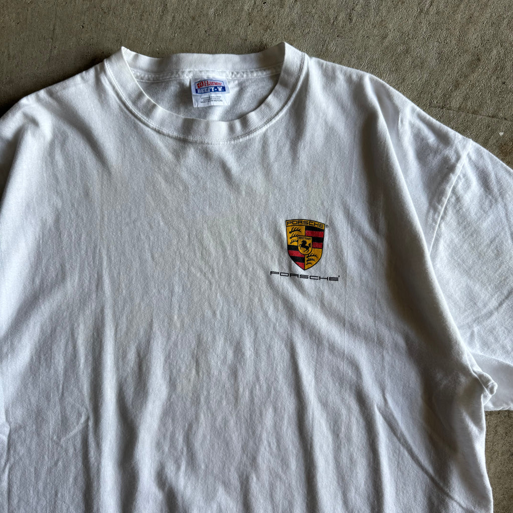 90s Porsche Crest White T Shirt (XL)