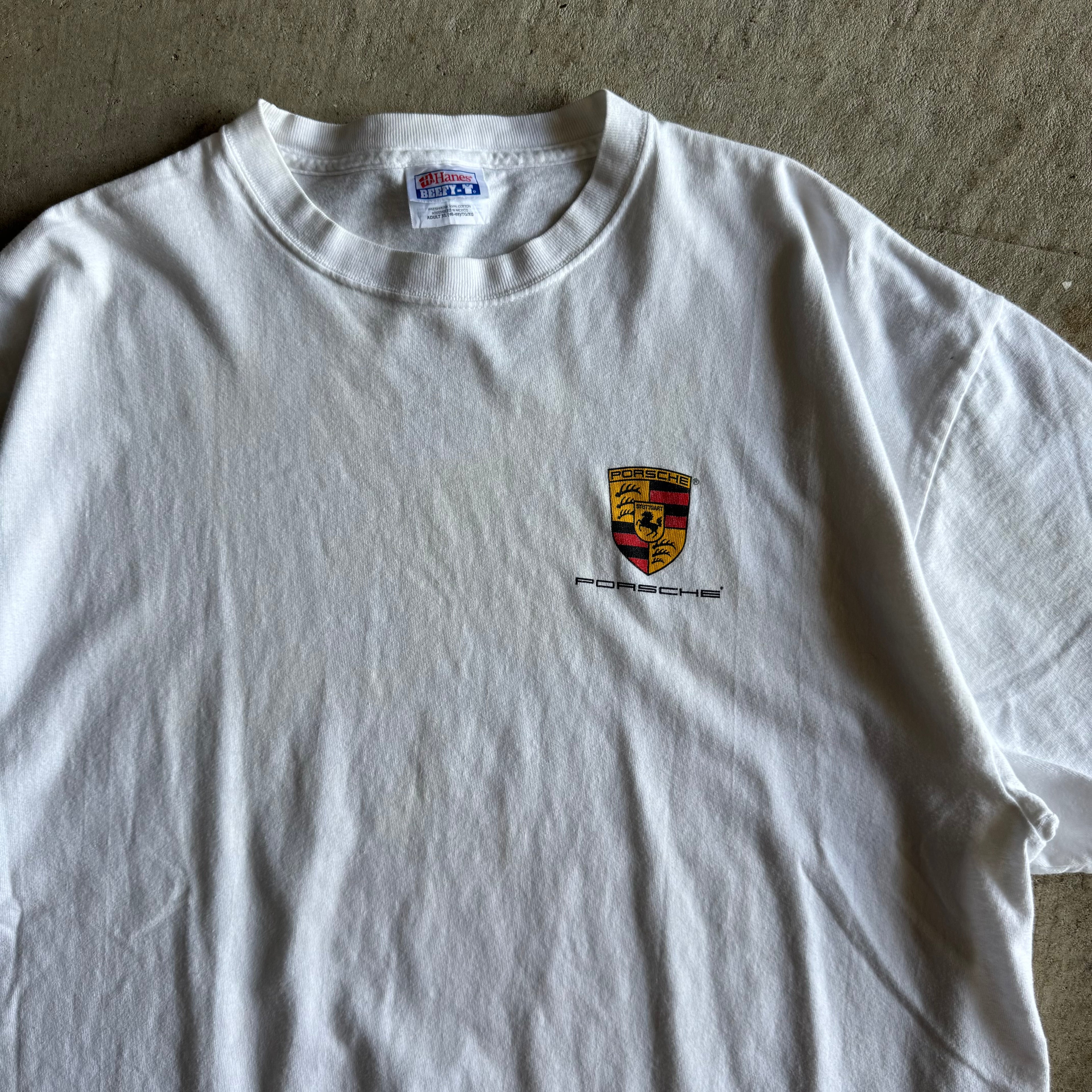 90s Porsche Crest White T Shirt (XL)