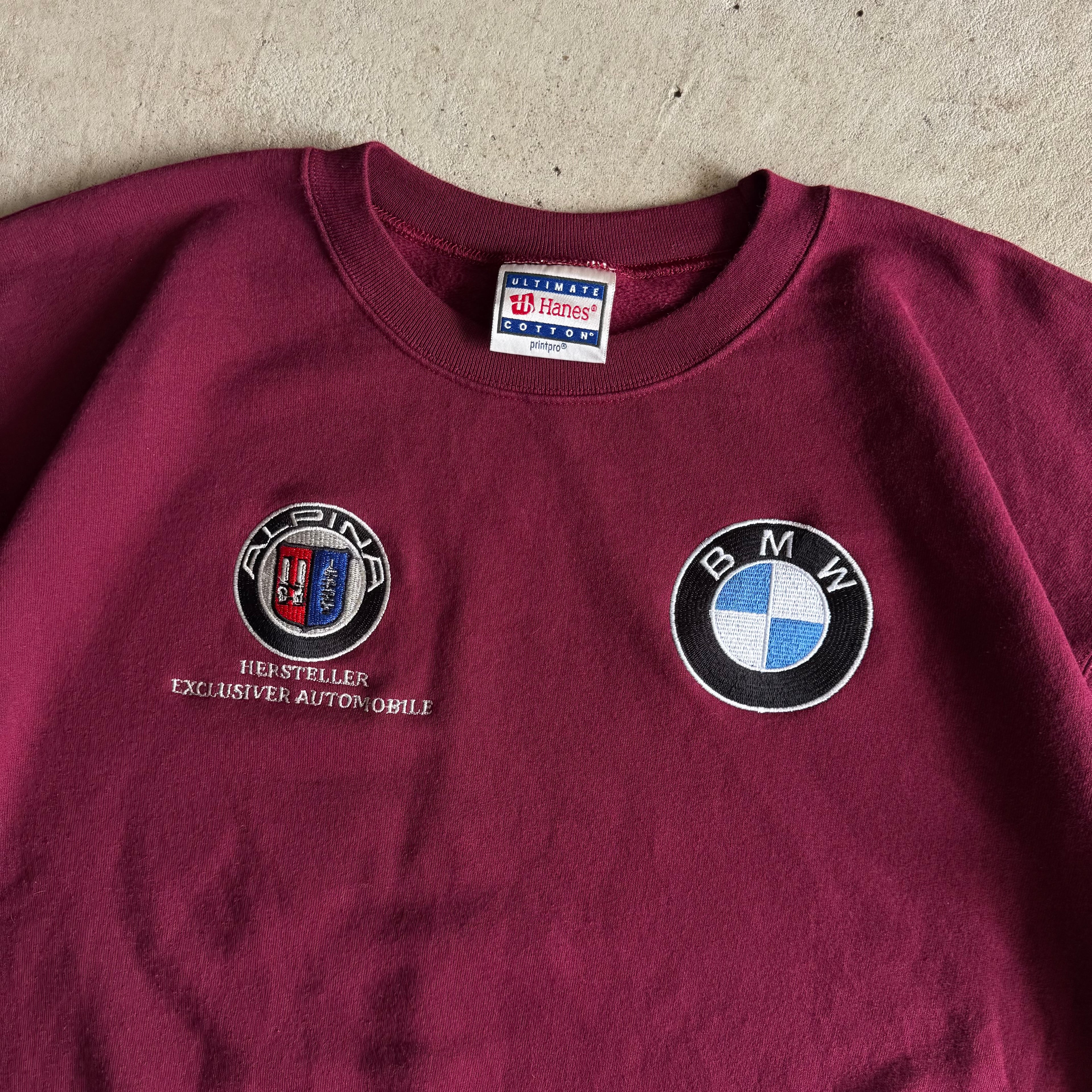 90s BMW Alpina Motorsports Burgundy Crewneck Sweater (M)