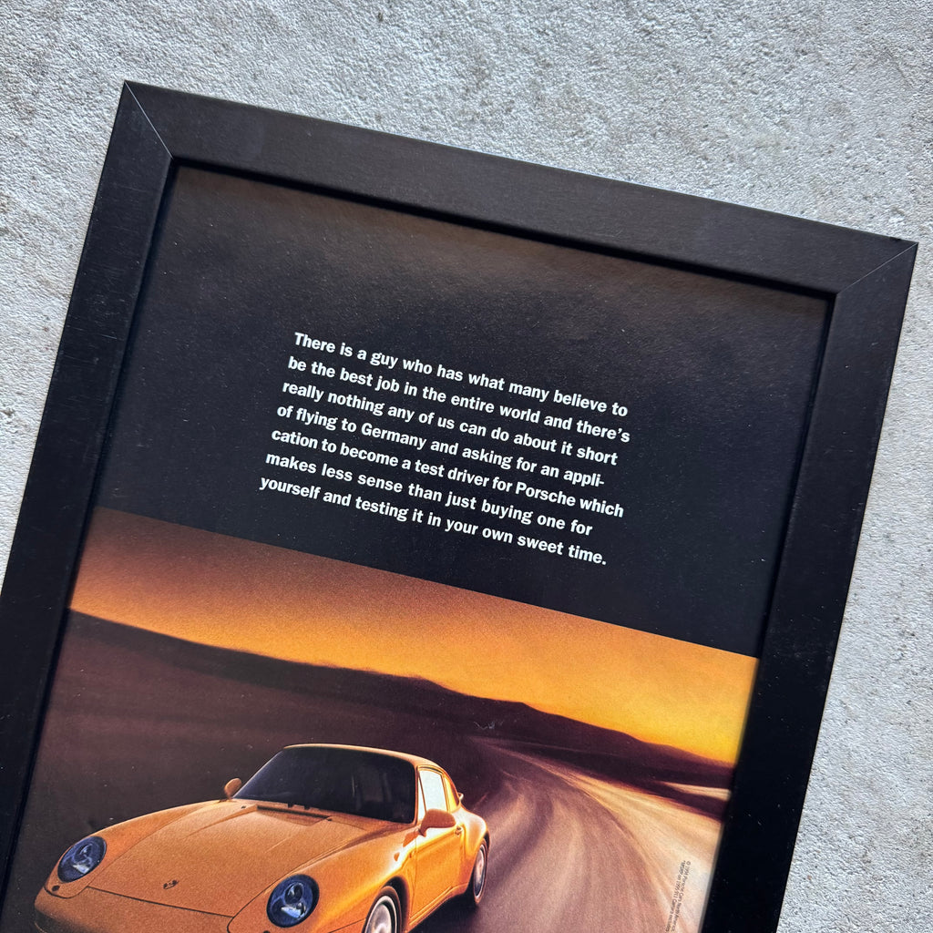 1994 Porsche Carrera Best Job in the World Framed Advertisement