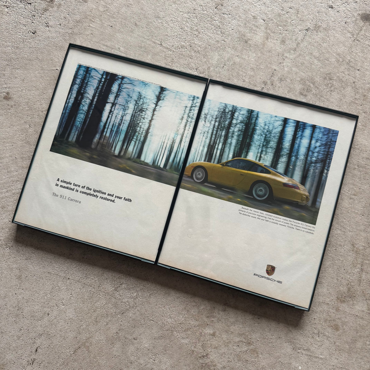 2003 Porsche Simple Turn of the Ignition 911 Carrera Framed Advertisement