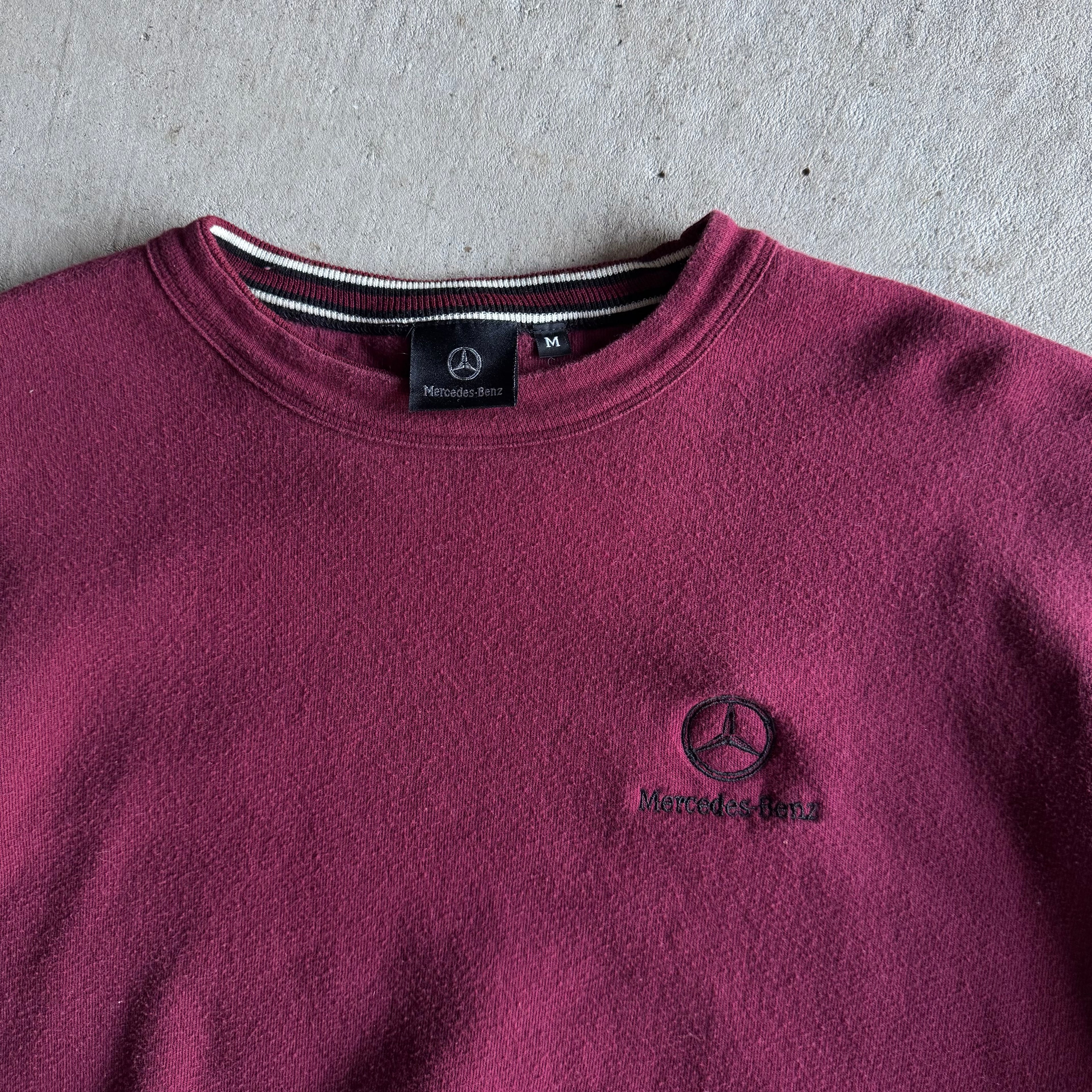 90s Mercedes Benz Burgundy Crewneck Sweater (M)