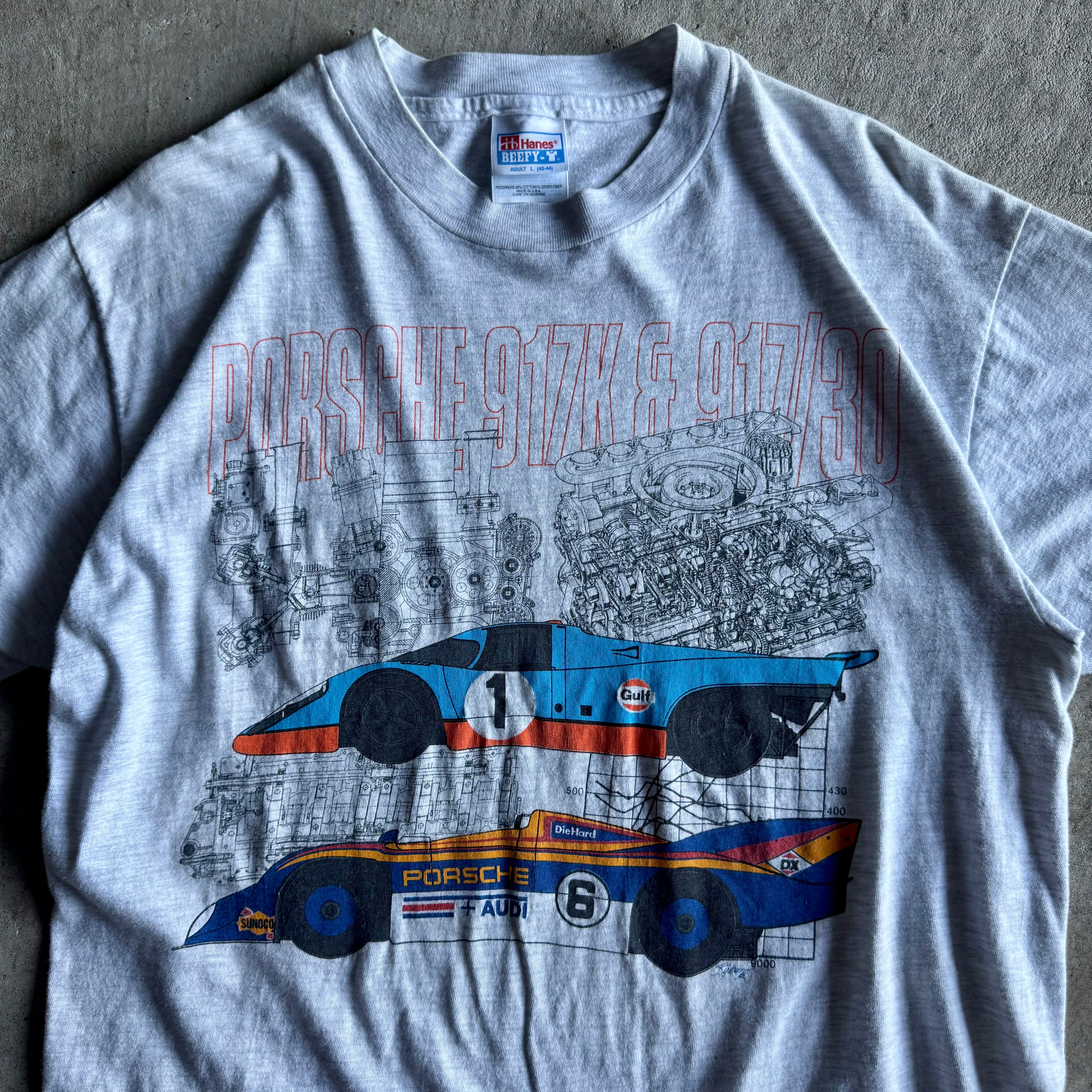 Vintage Porsche Audi Gulf 917K 917/30 Le Mans T Shirt Size Large