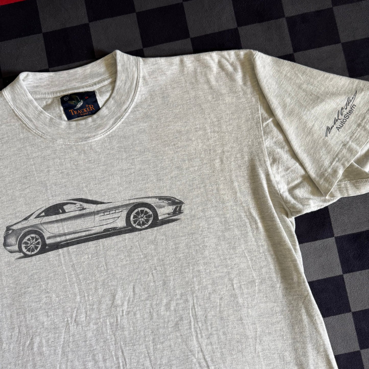 Vintage 90s Mercedes SLR Bertel O. Steen Dealership Grey T Shirt Size XL