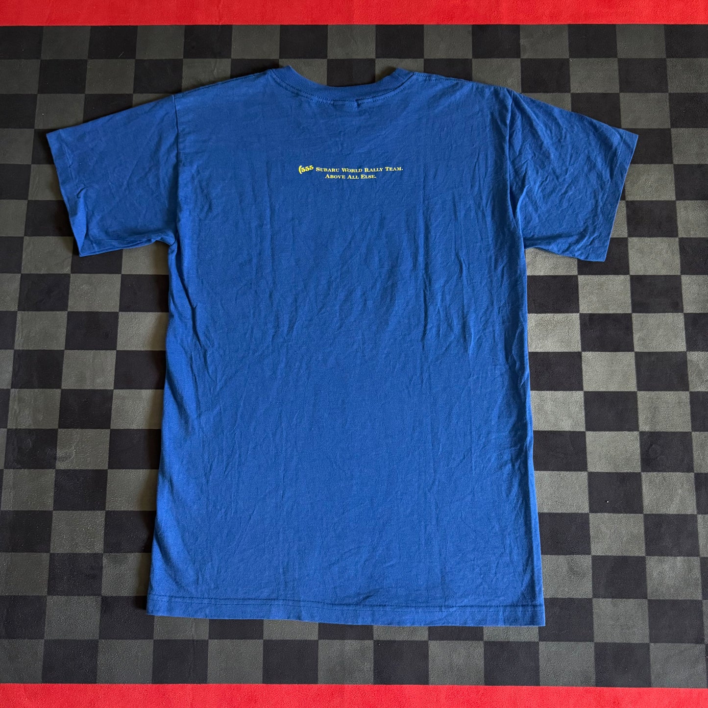 Vintage 90s Subaru 555 Rally Racing Blue T Shirt Size Large
