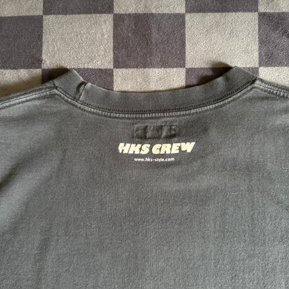 HKS Crew Block Logo Black T-Shirt Large