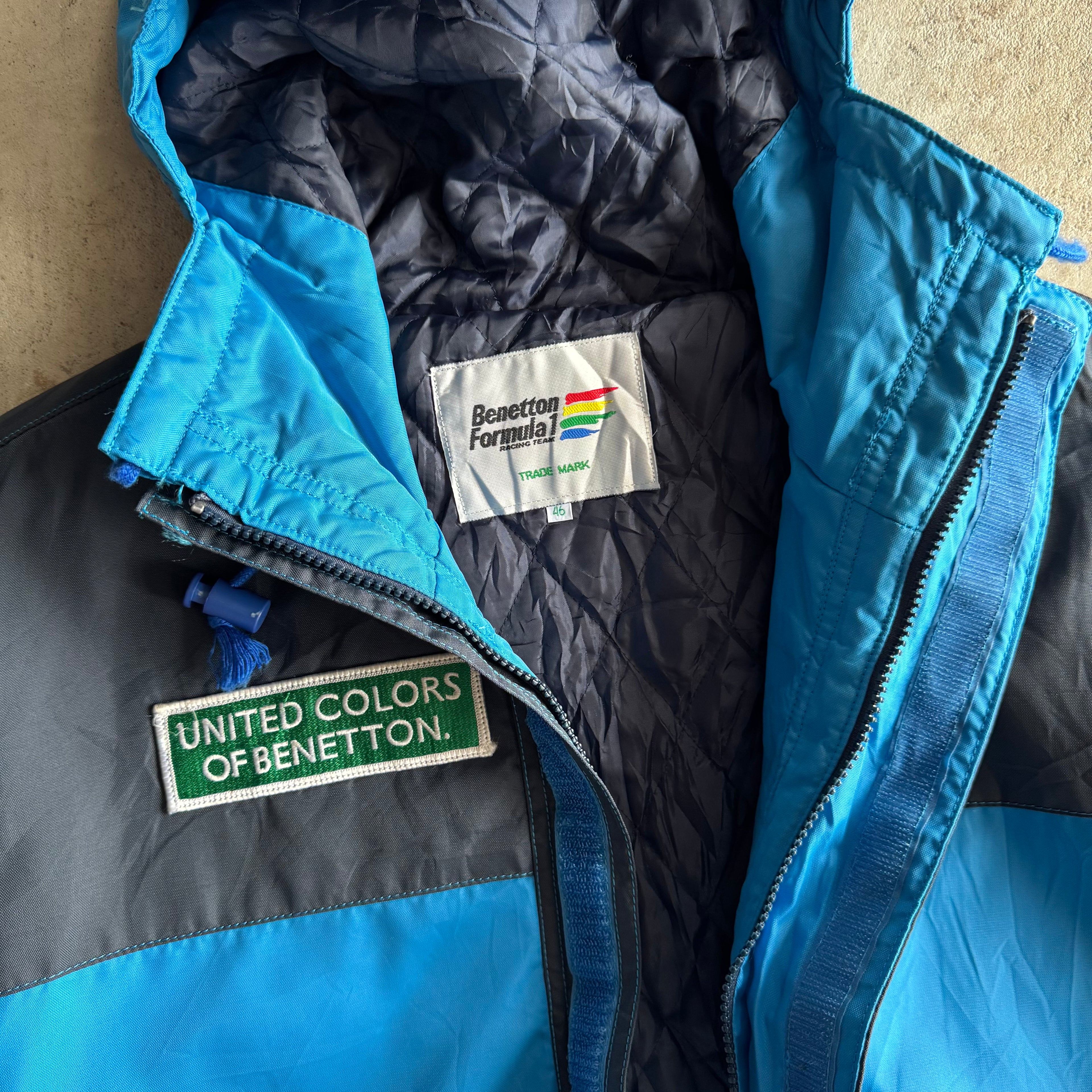 90s United Colors of Bennetton Formula 1 Racing Blue Jacket (XL)