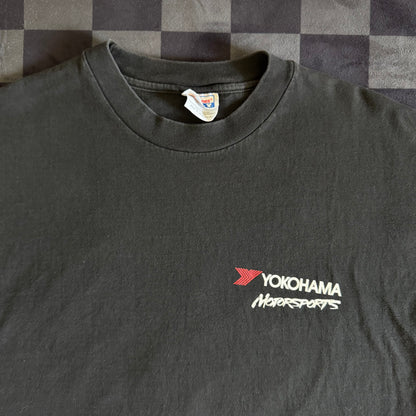 Vintage Yokohama Motorsports BMW Back to Back Champions Black T Shirt XL