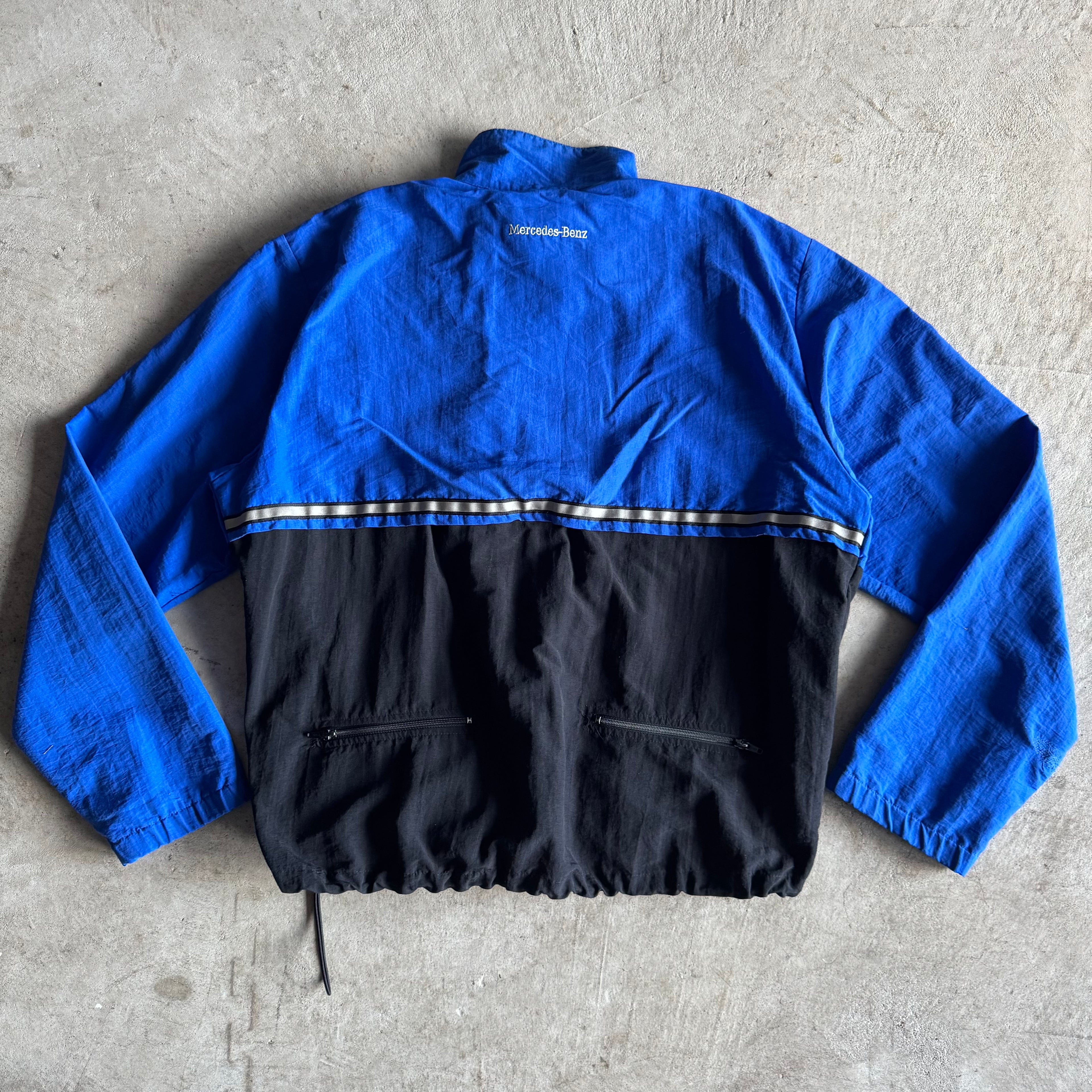 90s Mercedes Benz Black Blue 3M Work Jacket (XL)