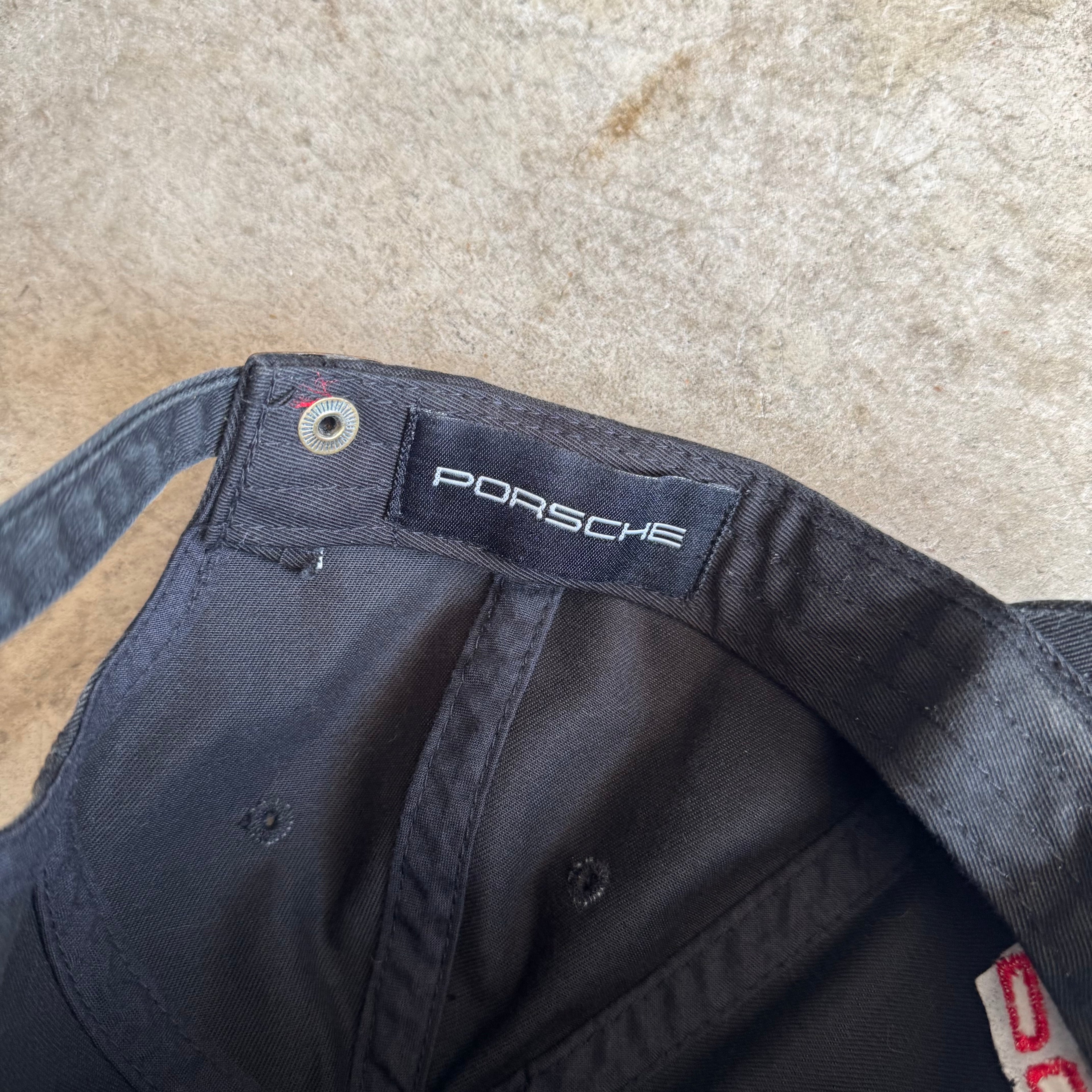 90s Porsche Selection Embroidered Black Strapback Hat