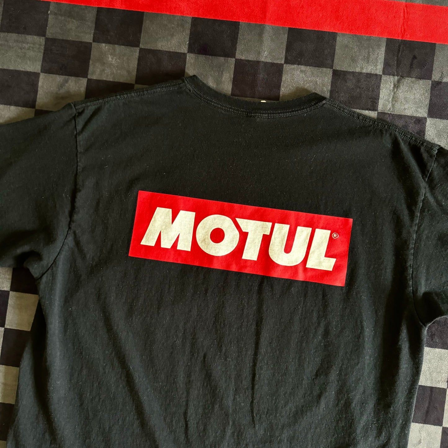 90s Motul Oil Box Logo Red Black T Shirt XL