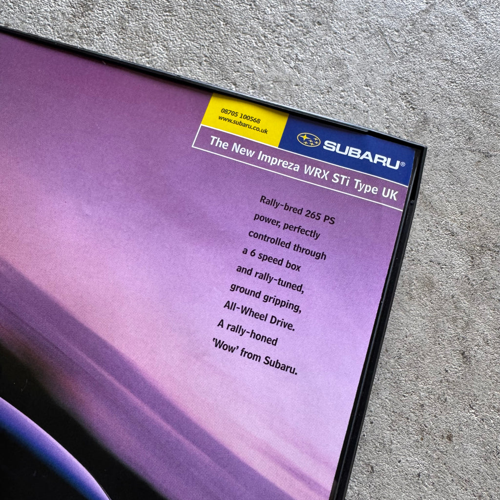 2002 Subaru Impreza STi Type UK Framed Advertisement