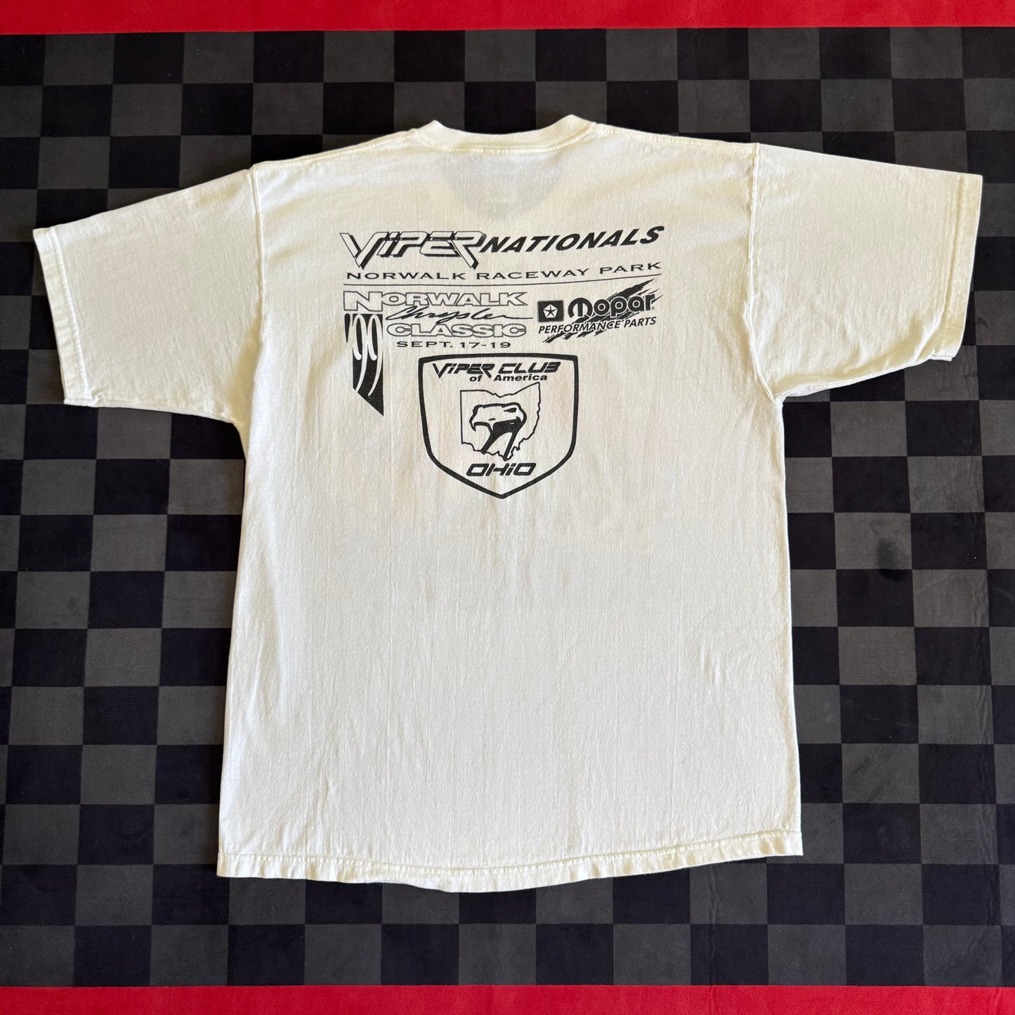 Vintage 1999 Dodge Viper Nationals Drag Racing White T Shirt Size Large