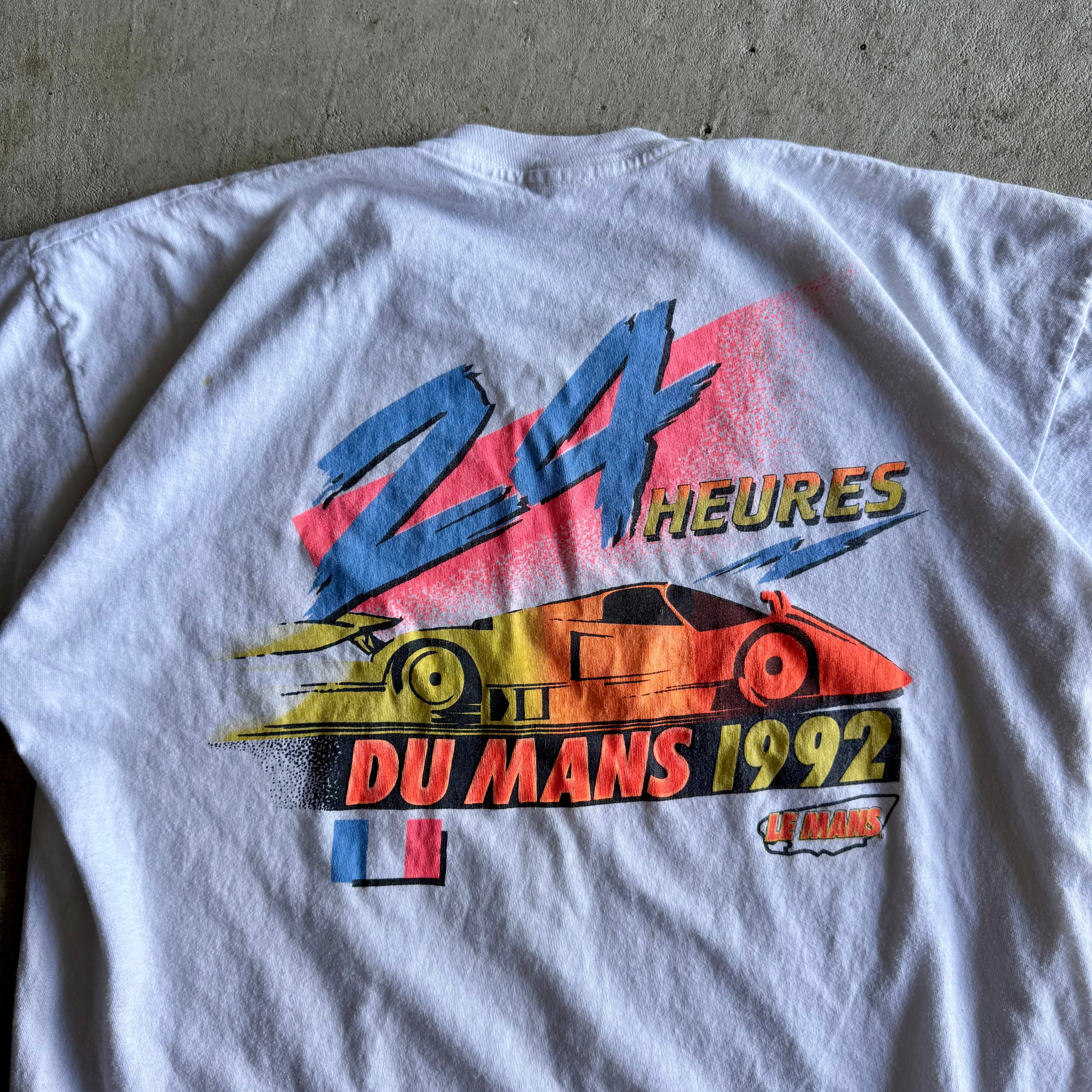 Vintage 1992 24 Heures du Mans White T Shirt Size Medium