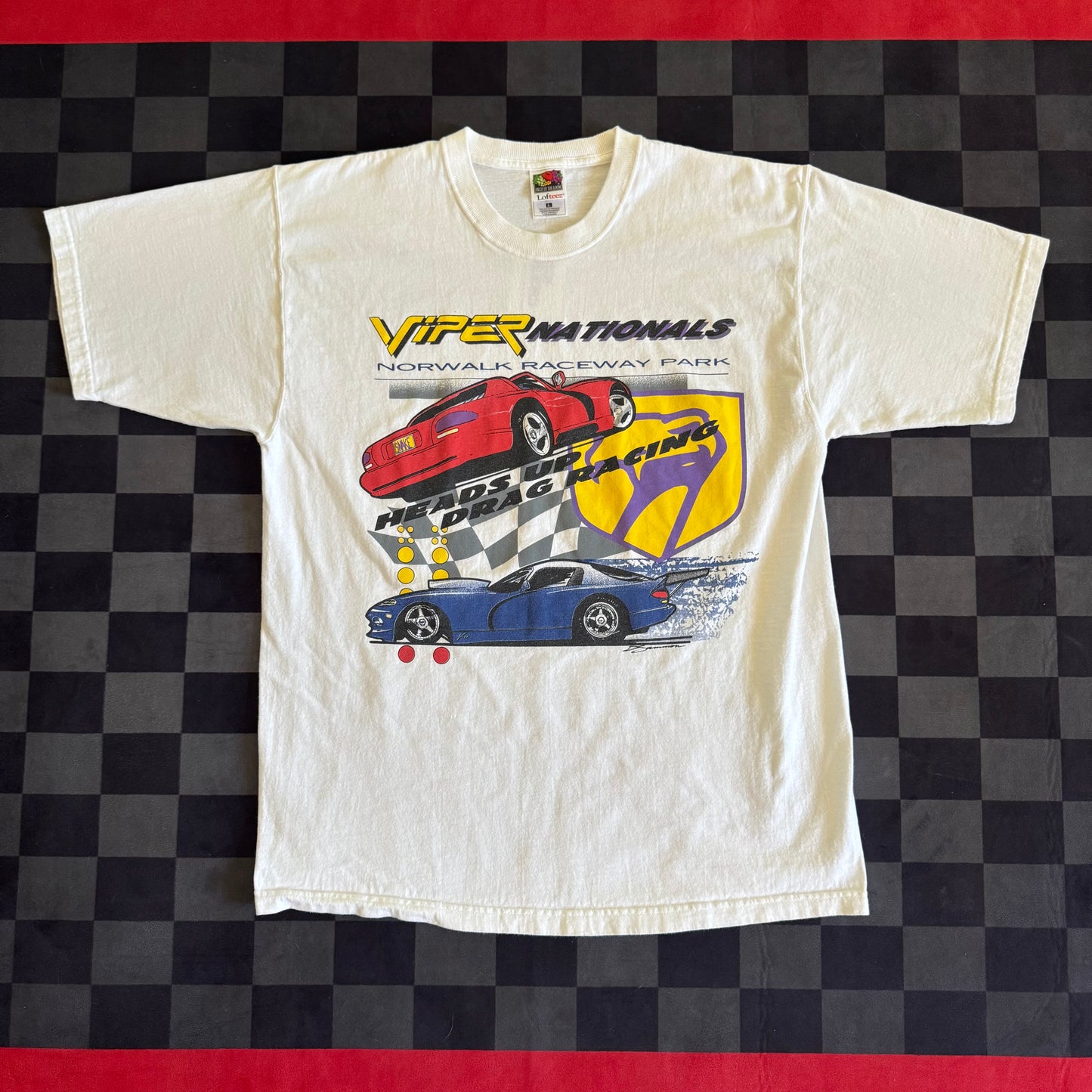 Vintage 1999 Dodge Viper Nationals Drag Racing White T Shirt Size Large