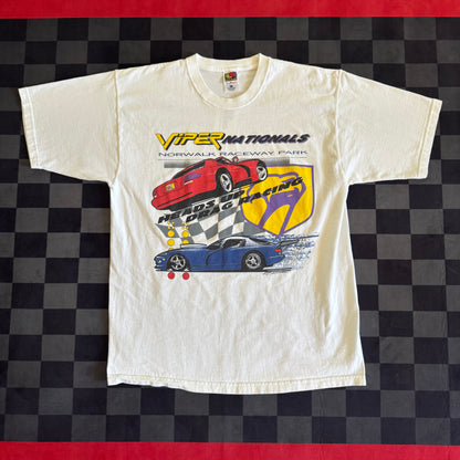 Vintage 1999 Dodge Viper Nationals Drag Racing White T Shirt Size Large