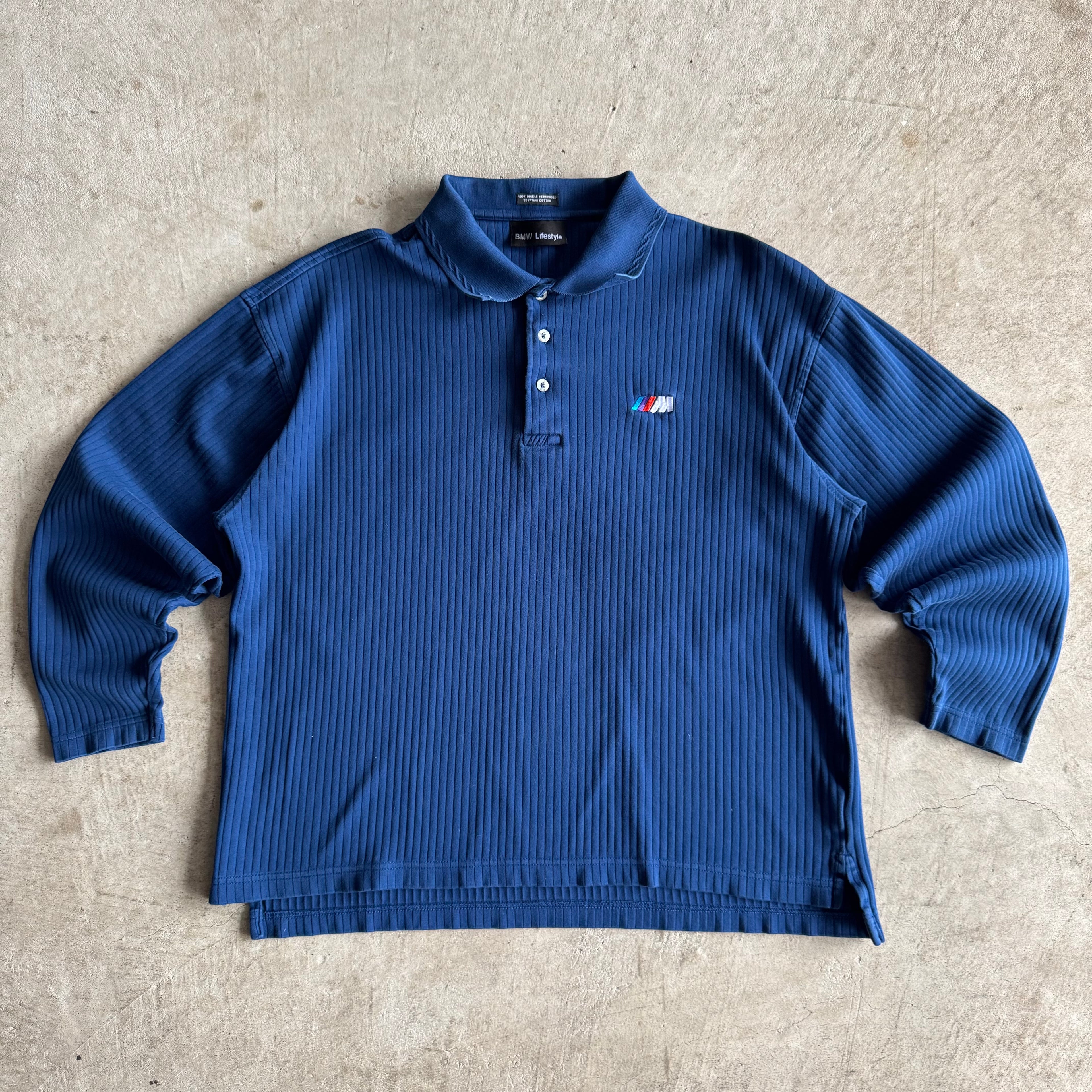 90s BMW Lifestyle M Power Blue Polo Rugby Longsleeve (M)
