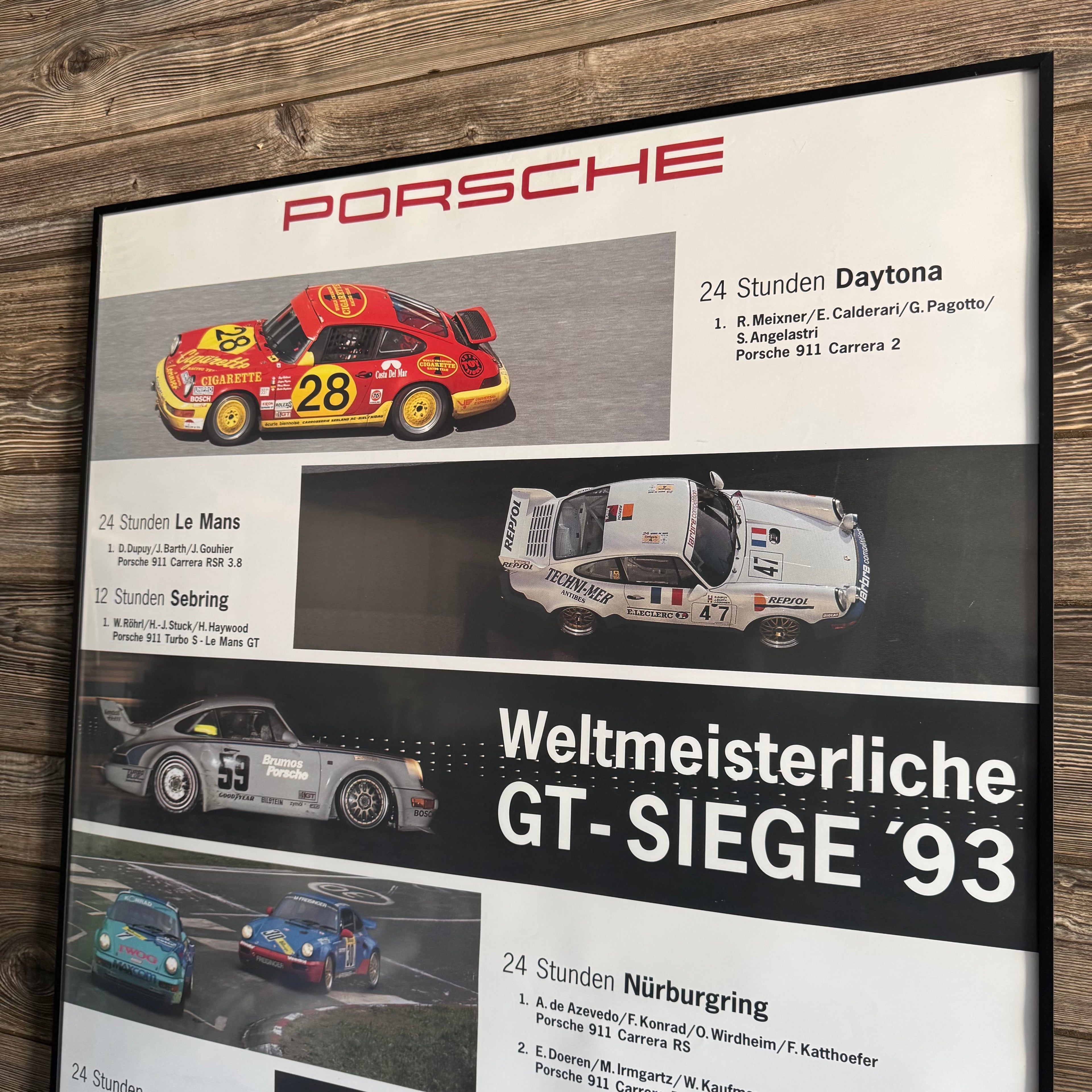 1993 Porsche World Champion GT Seige Victory Poster