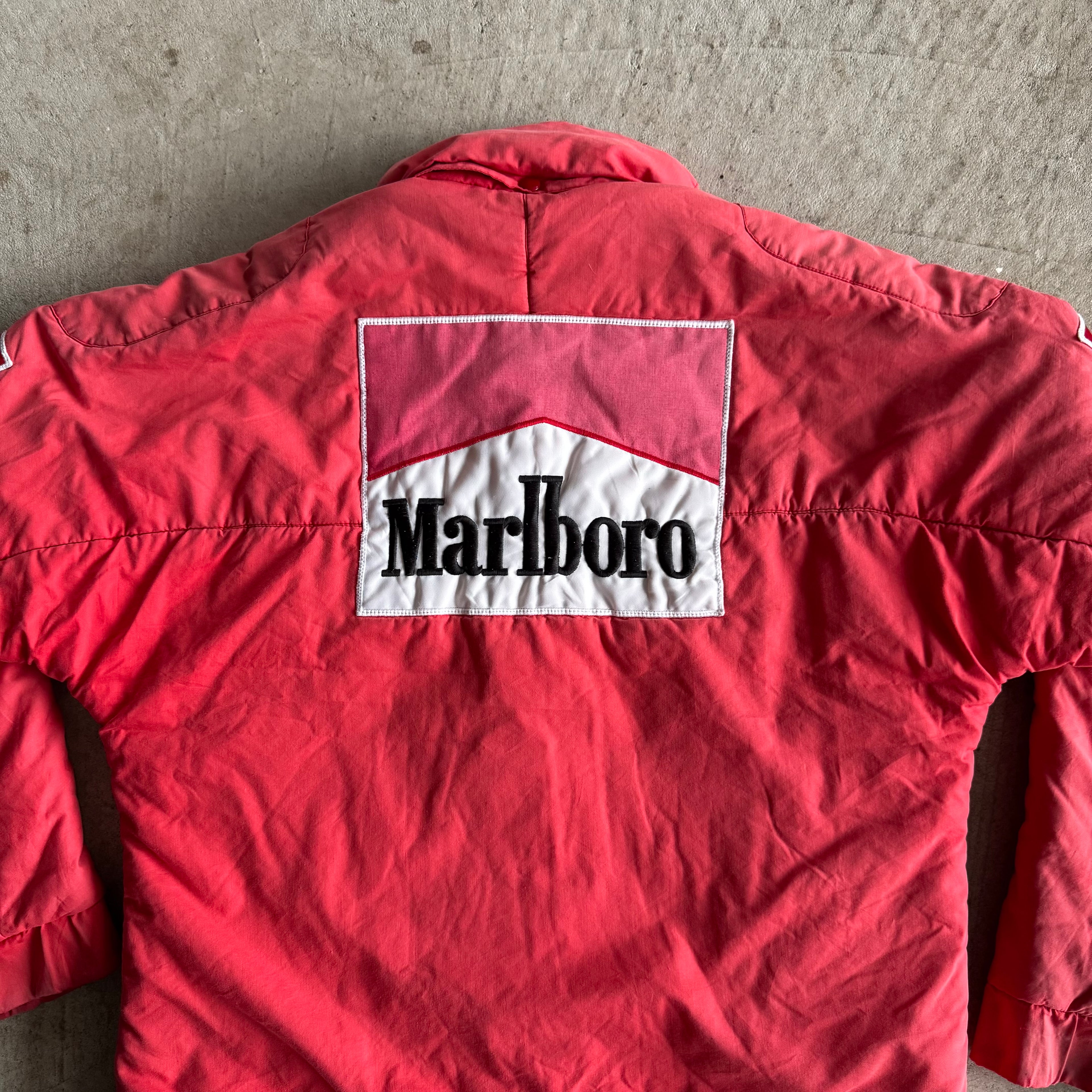 90s Marlboro Racing World Championship Team Red Puffer Jacket (L)