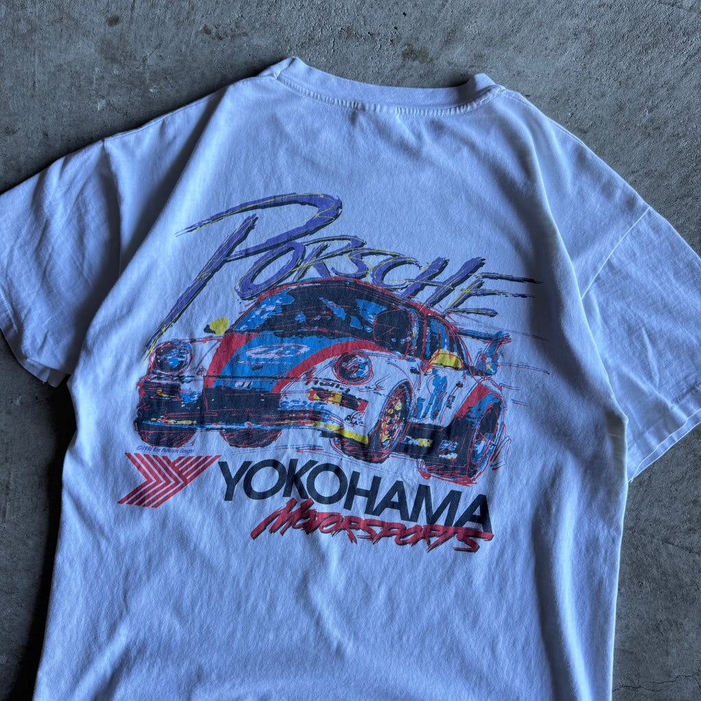 90s Yokohama Motorsports Brumos Porsche White T Shirt (L)