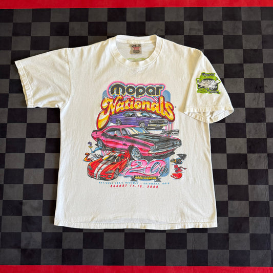 Vintage 2000 Mopar Nationals 20th Anniversary Participant White T Shirt Size Large