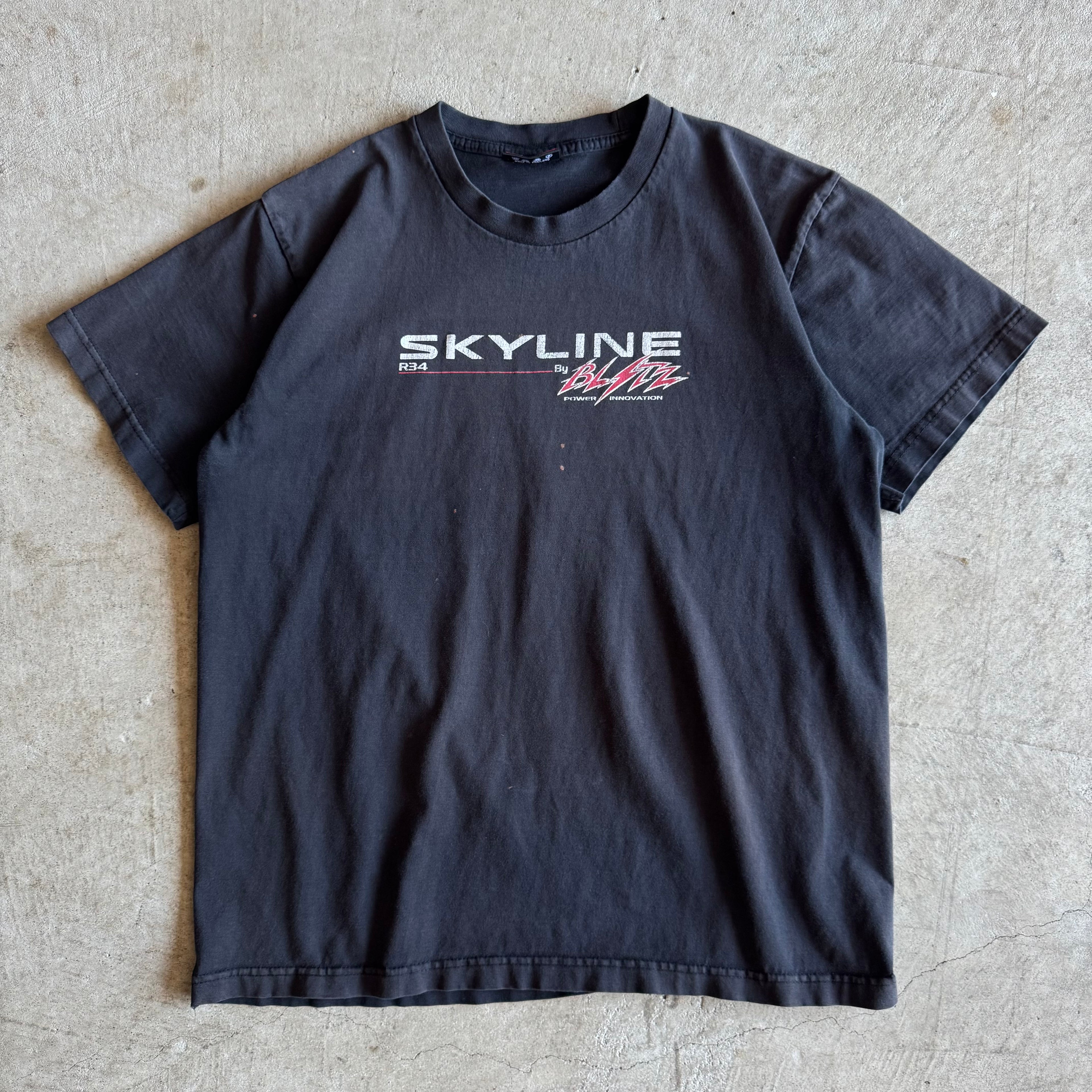 90s BLITZ Skyline GTR R34 Black T Shirt (M)