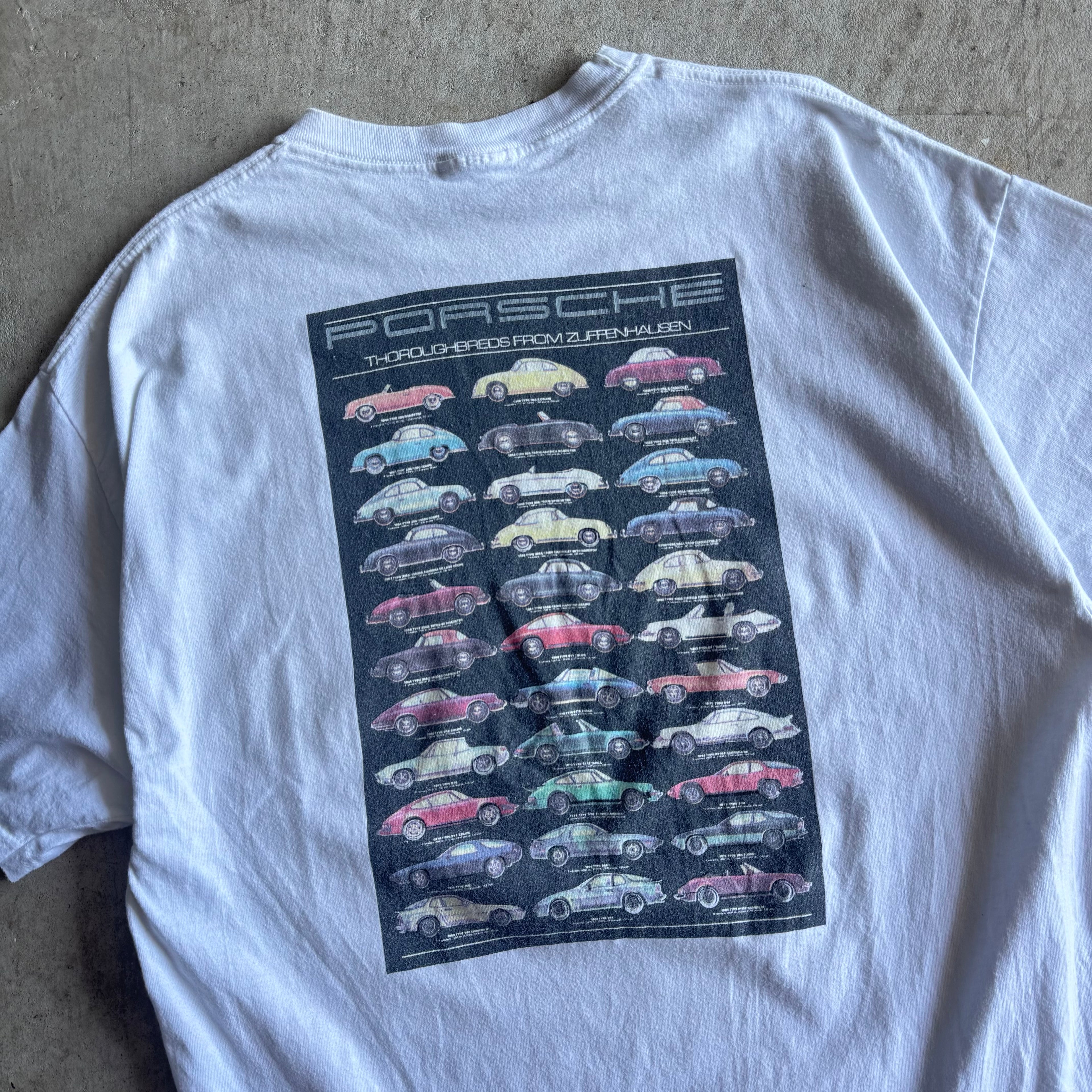 90s Porsche Thoroughbreds From Zuffenhausen White T Shirt (XL)