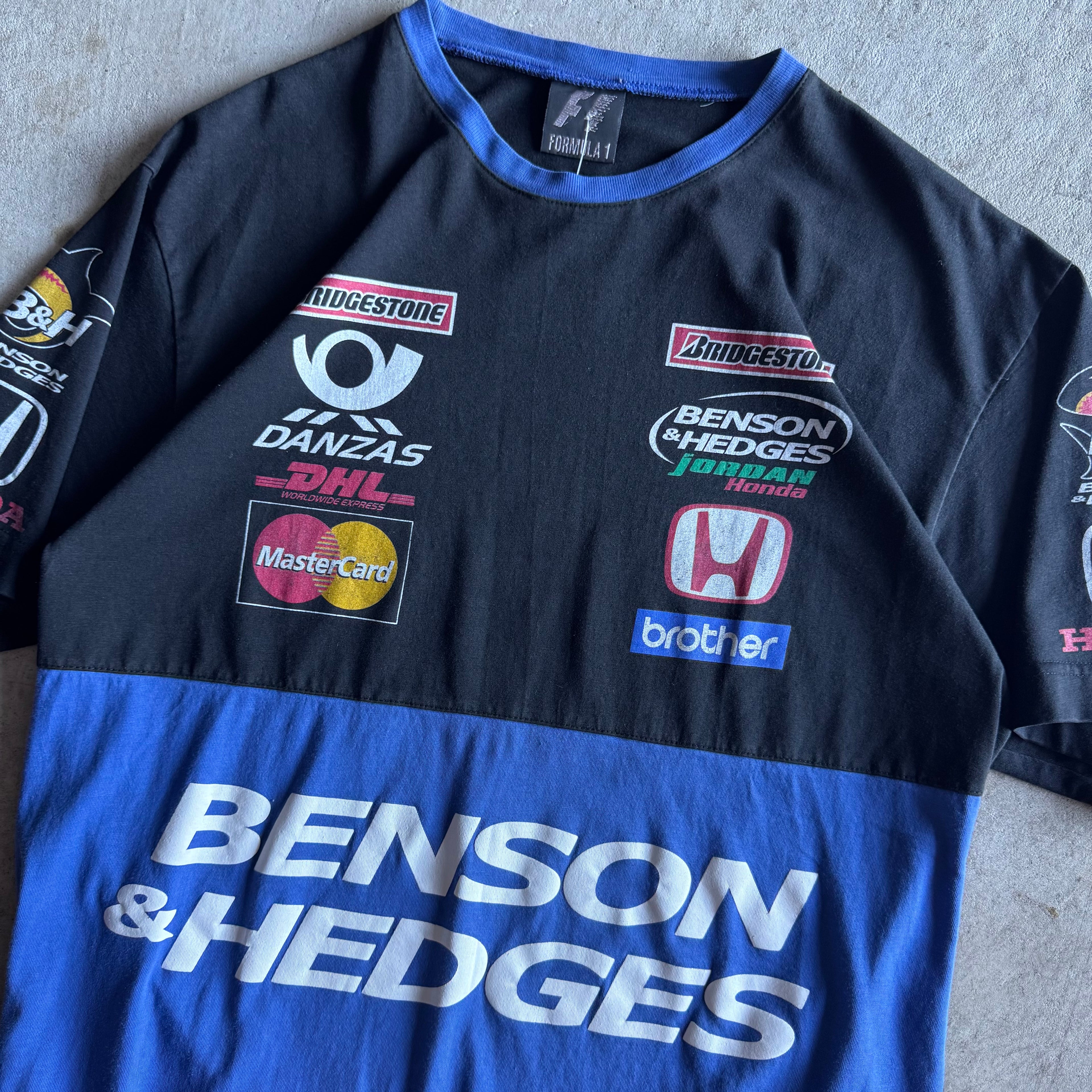 Vintage 90s Formula 1 Honda Benson & Hedges Team Black T Shirt Size Large