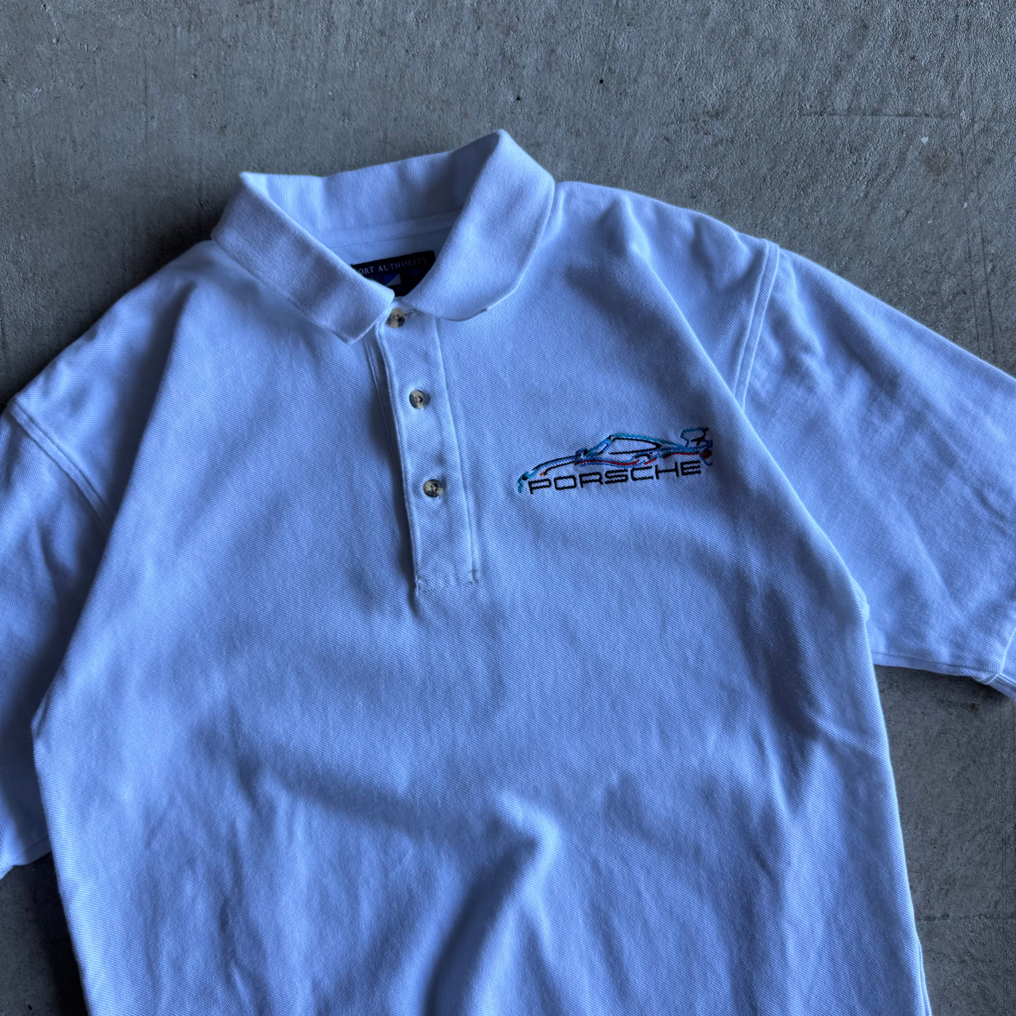90s Porsche 911 GT1 White Polo Shirt (M)