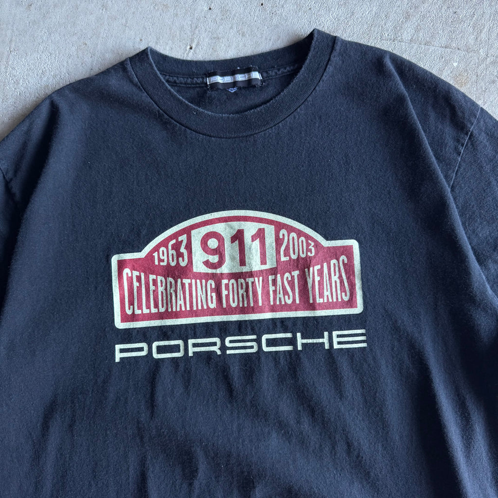 90s Porsche Celebrating 40 Years Black T Shirt (L)