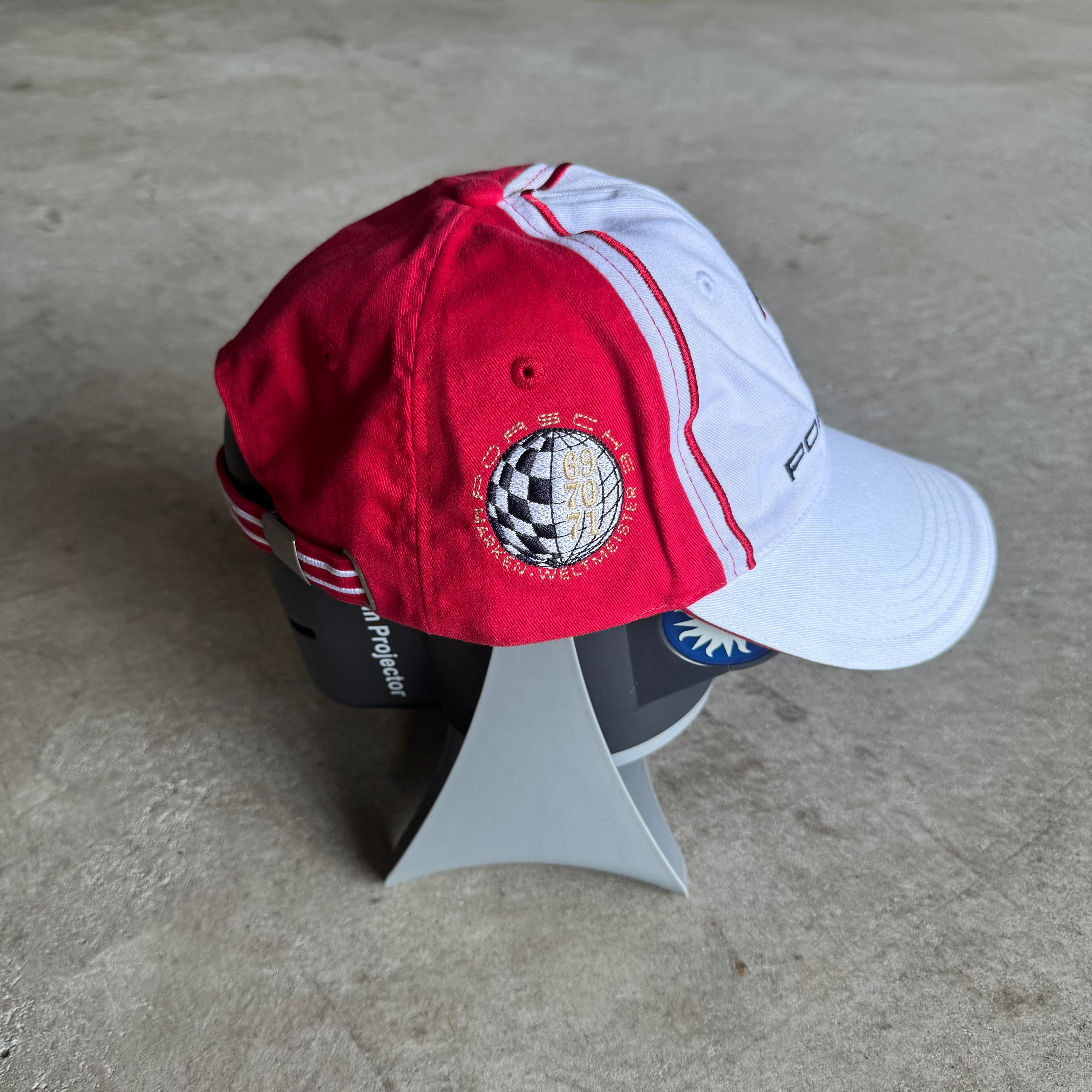 2000s Porsche Marken Weltmeister Red White Cap Hat