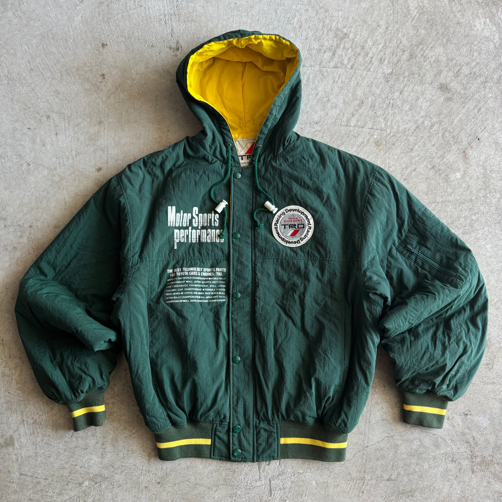 90s Toyota TRD Racing Green Hooded Jacket (L)