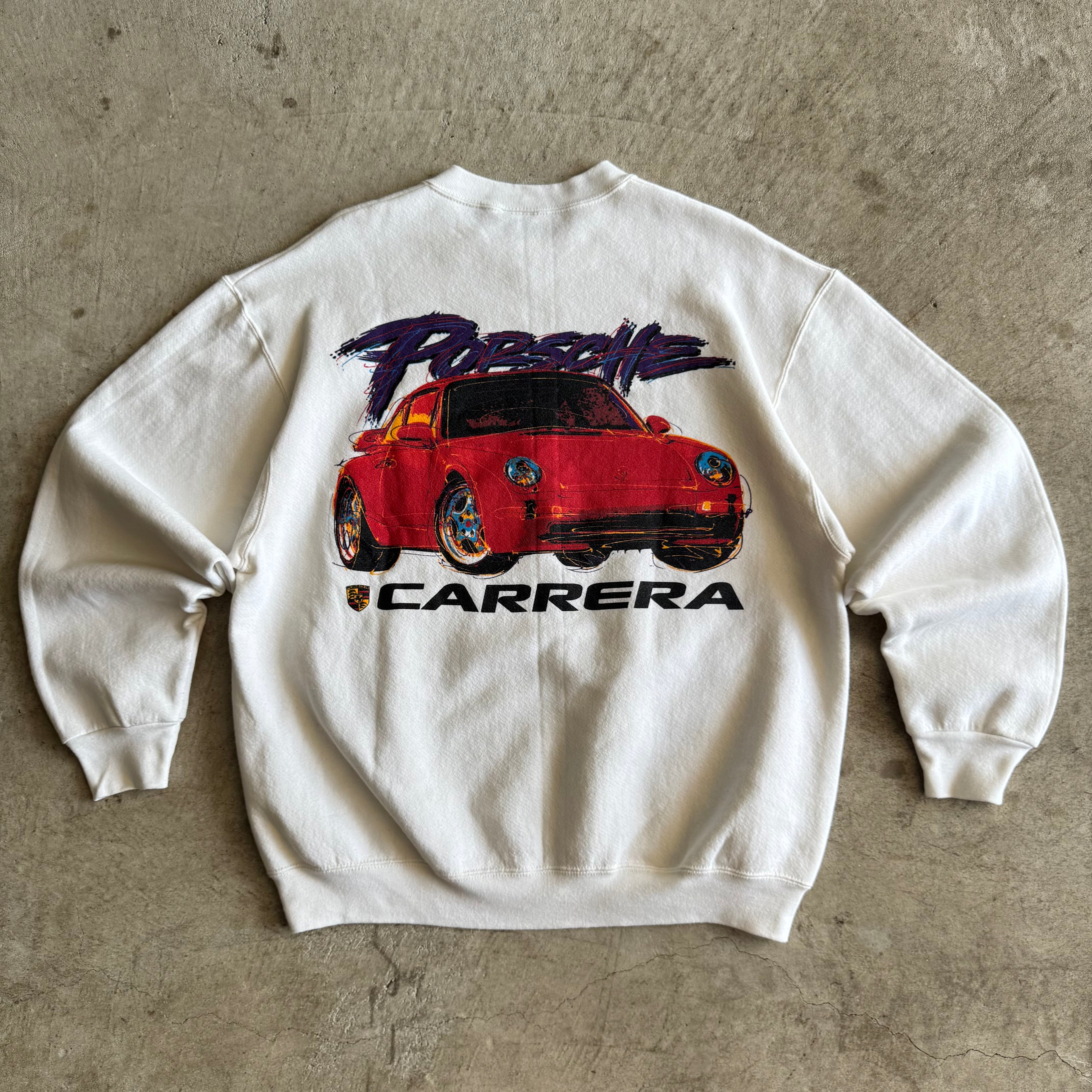 90s Porsche Carrera 993 White Crewneck Sweater (XL)