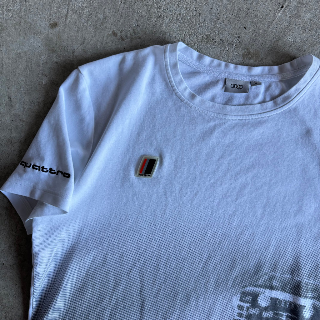 90s Audi Sport Quattro WRC Rally Jump White Shirt (XL)