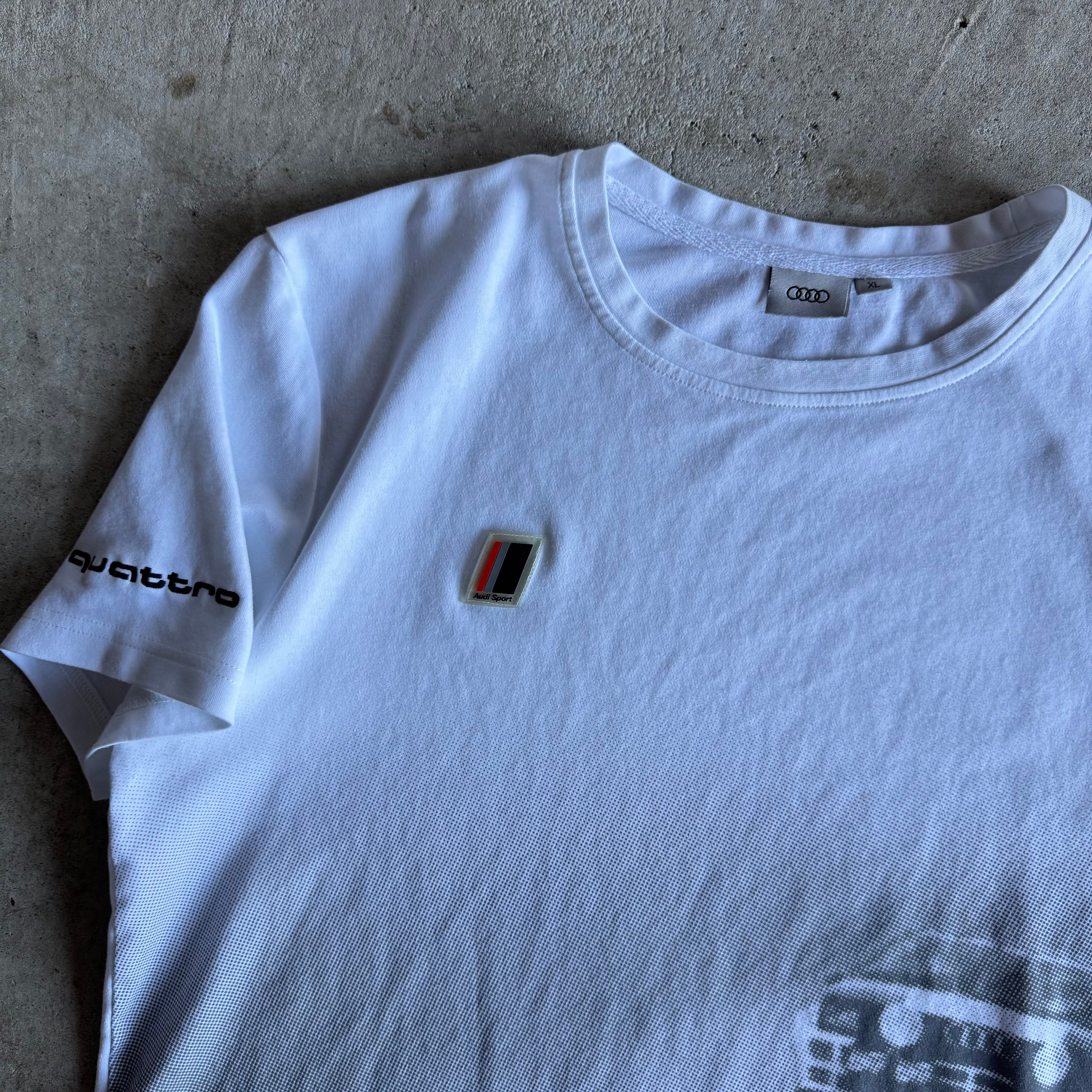90s Audi Sport Quattro WRC Rally Jump White Shirt (XL)
