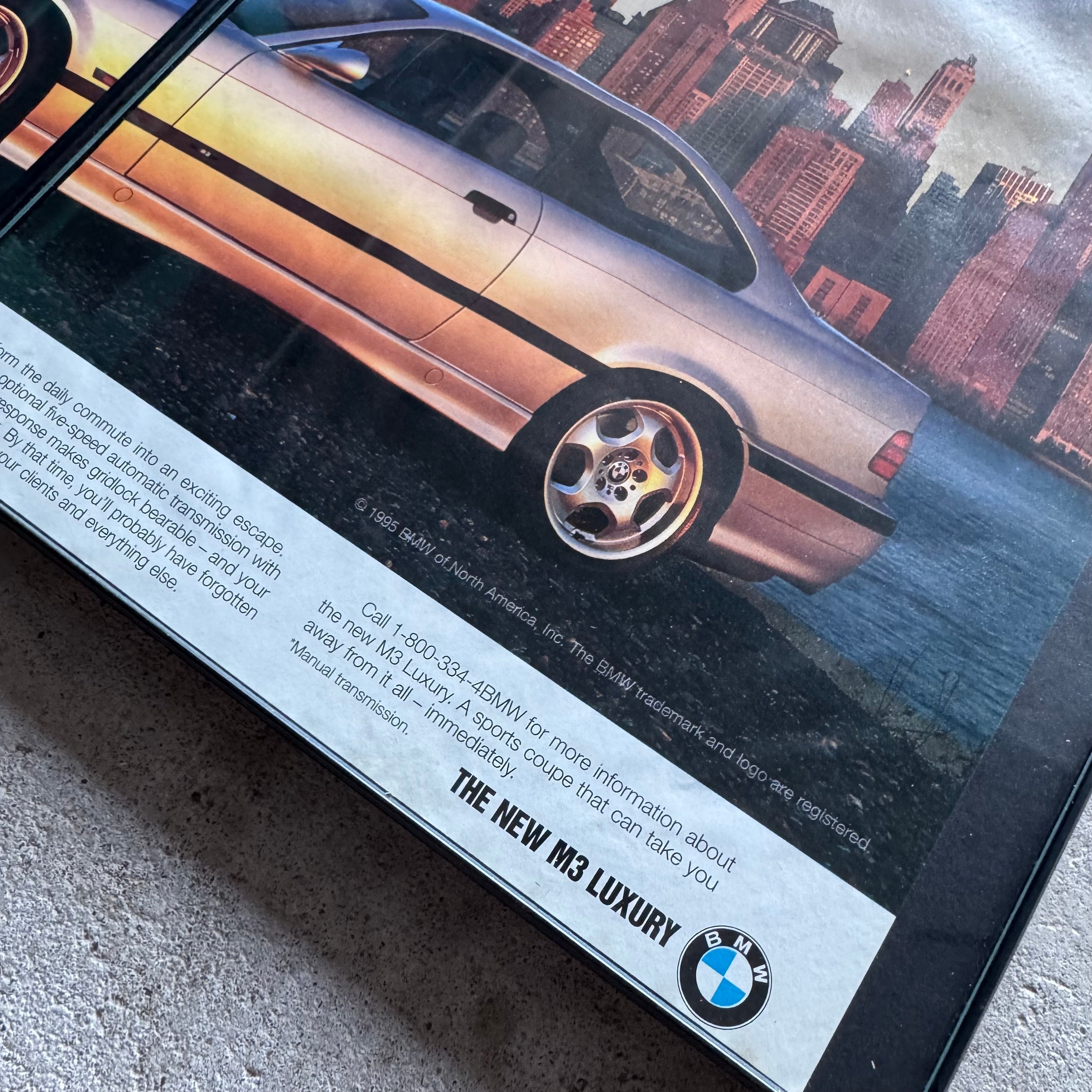 1995 BMW E36 M3 Coupe Sudden Comfort Framed Advertisement