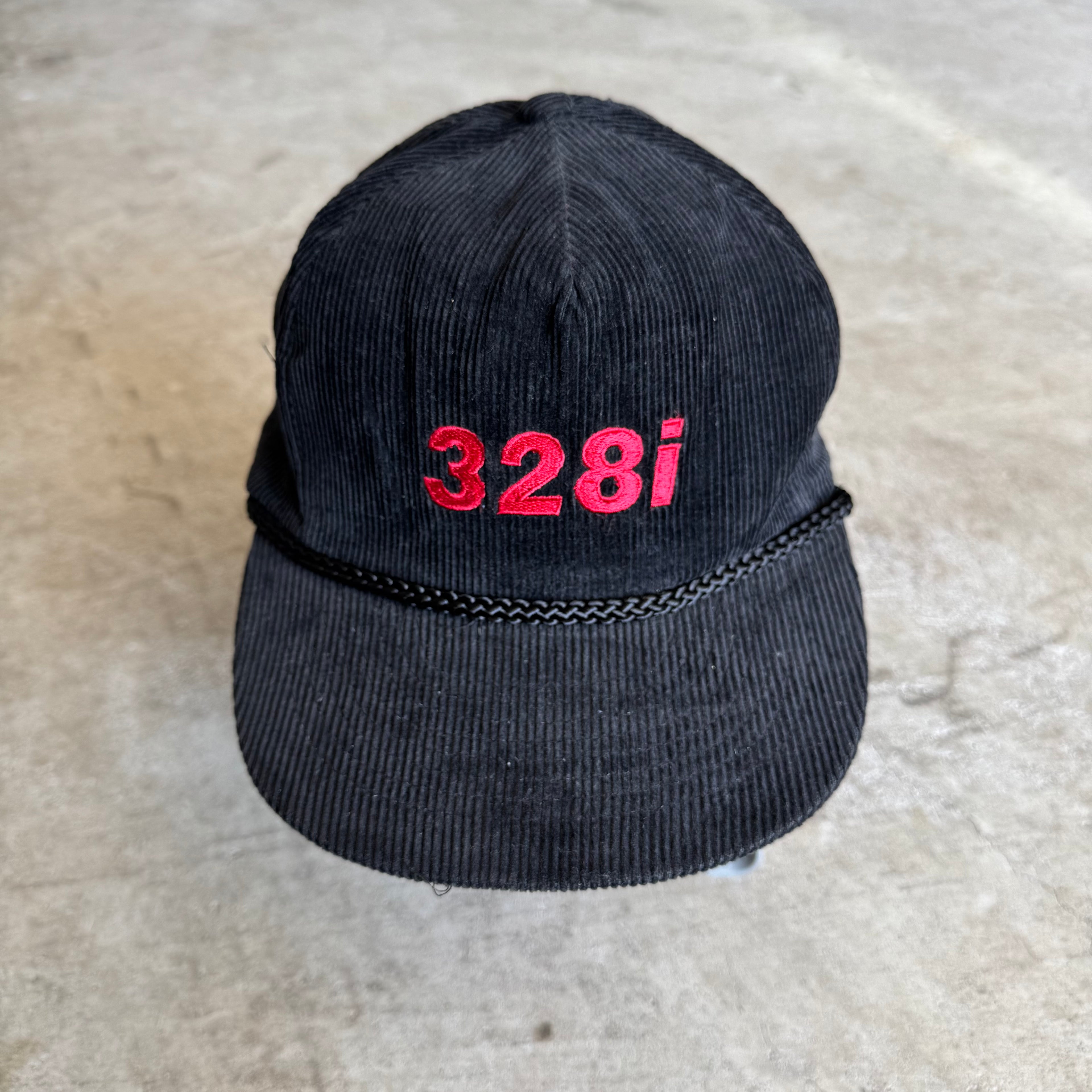 90s BMW 328i Black Corduroy Snapback Hat
