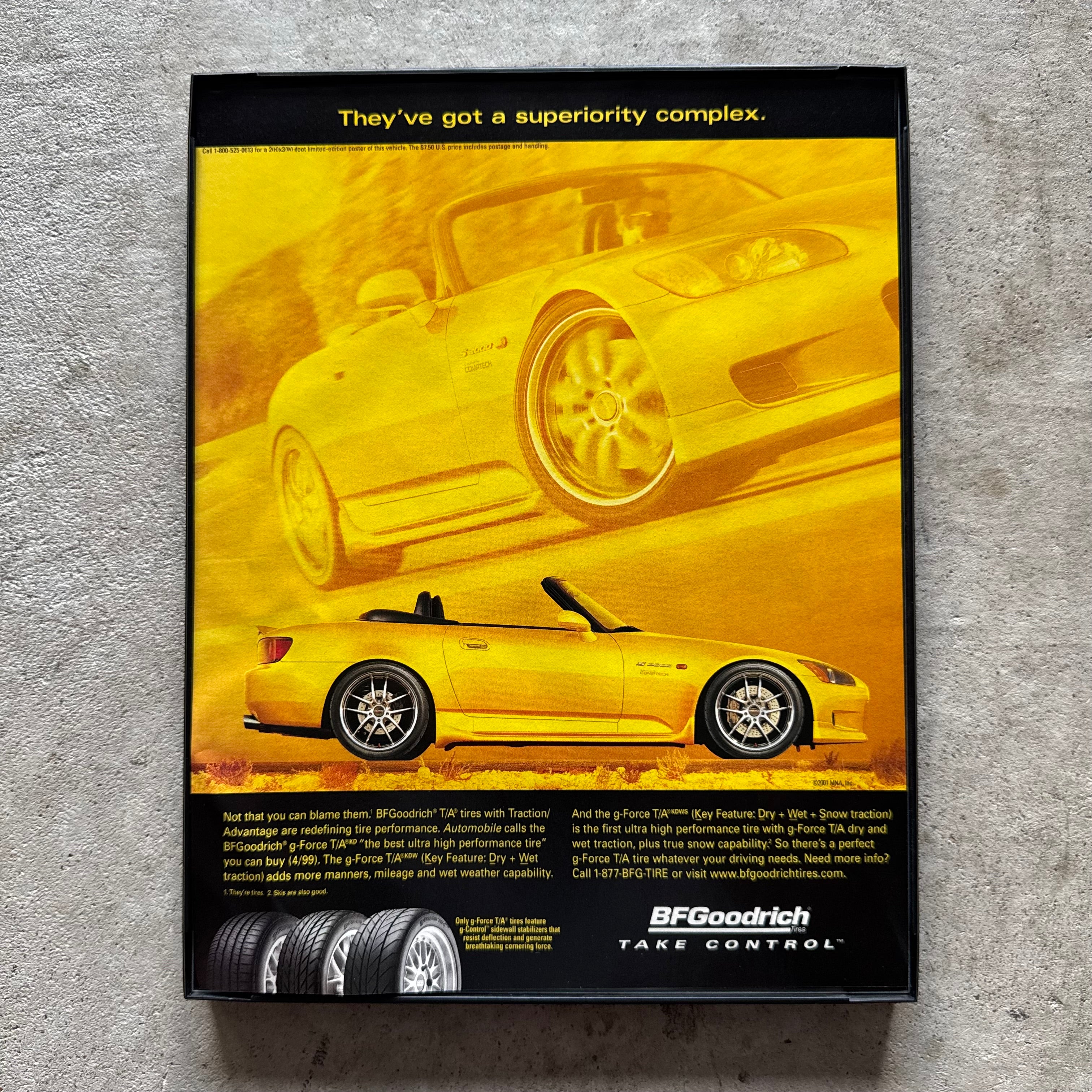 2000s BF Goodrich Honda S2000 Framed Advertisement