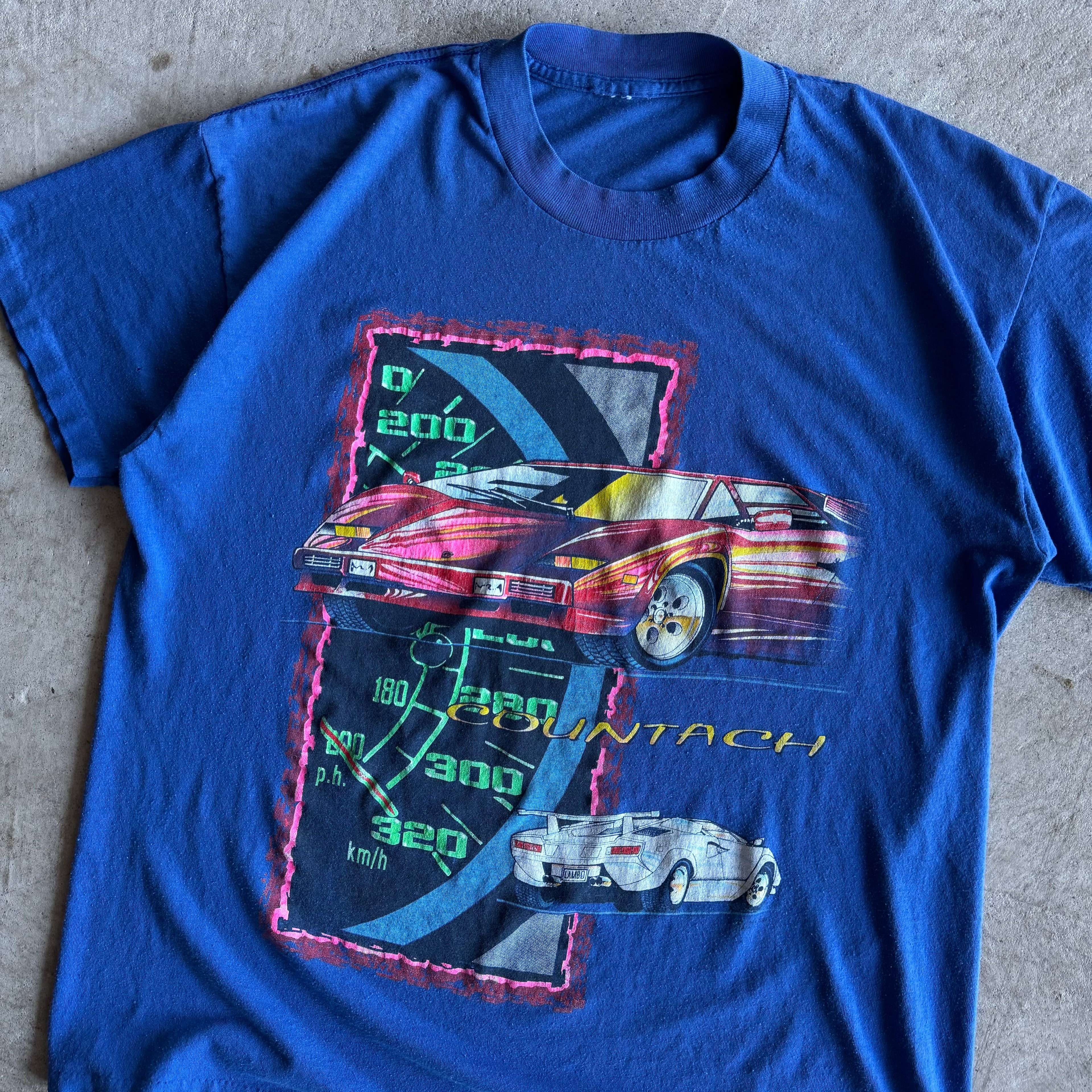 90s Lamborghini Countach Tachometer Purple Shirt (M)