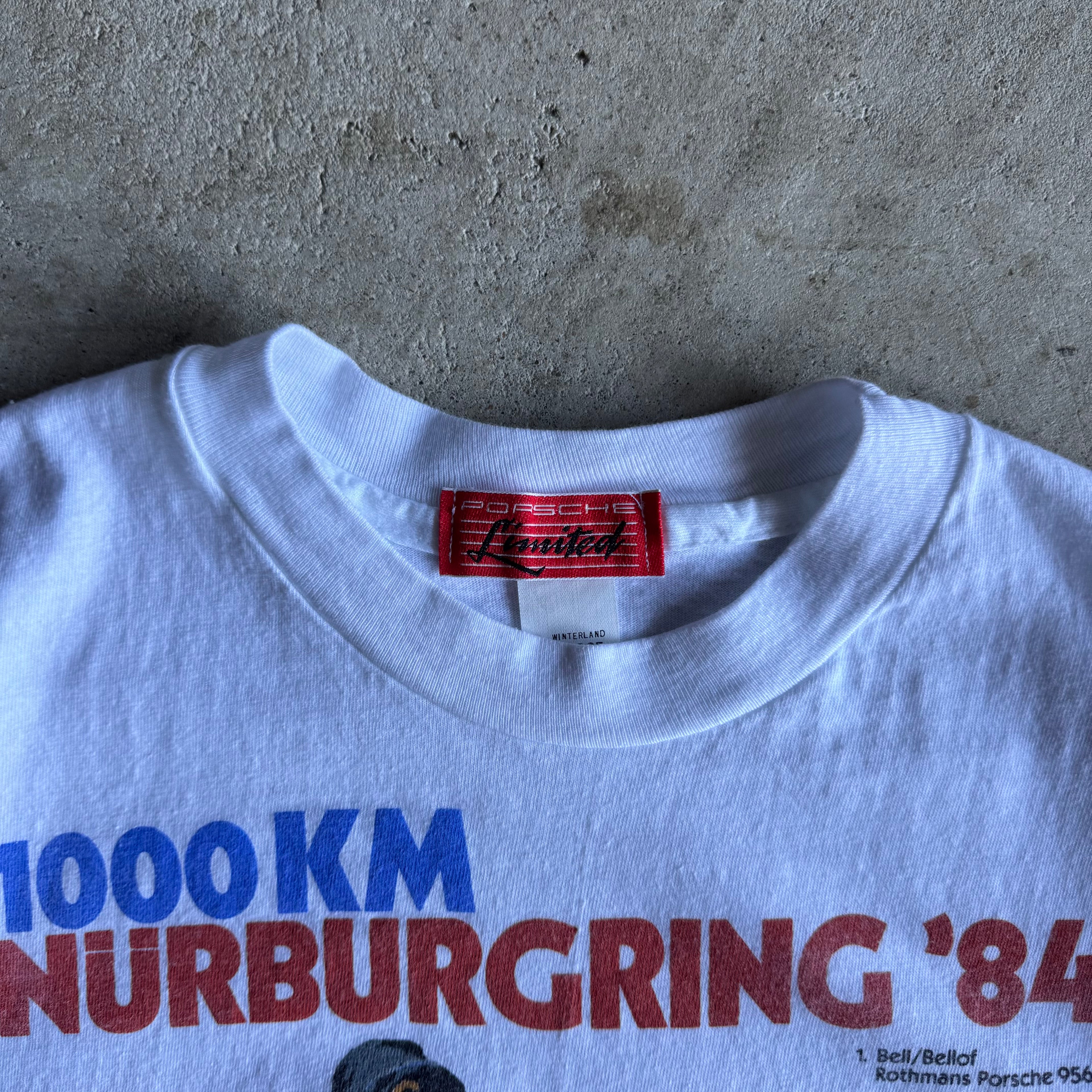 80s Porsche Limited 1000KM Nurburgring White T Shirt (XL)