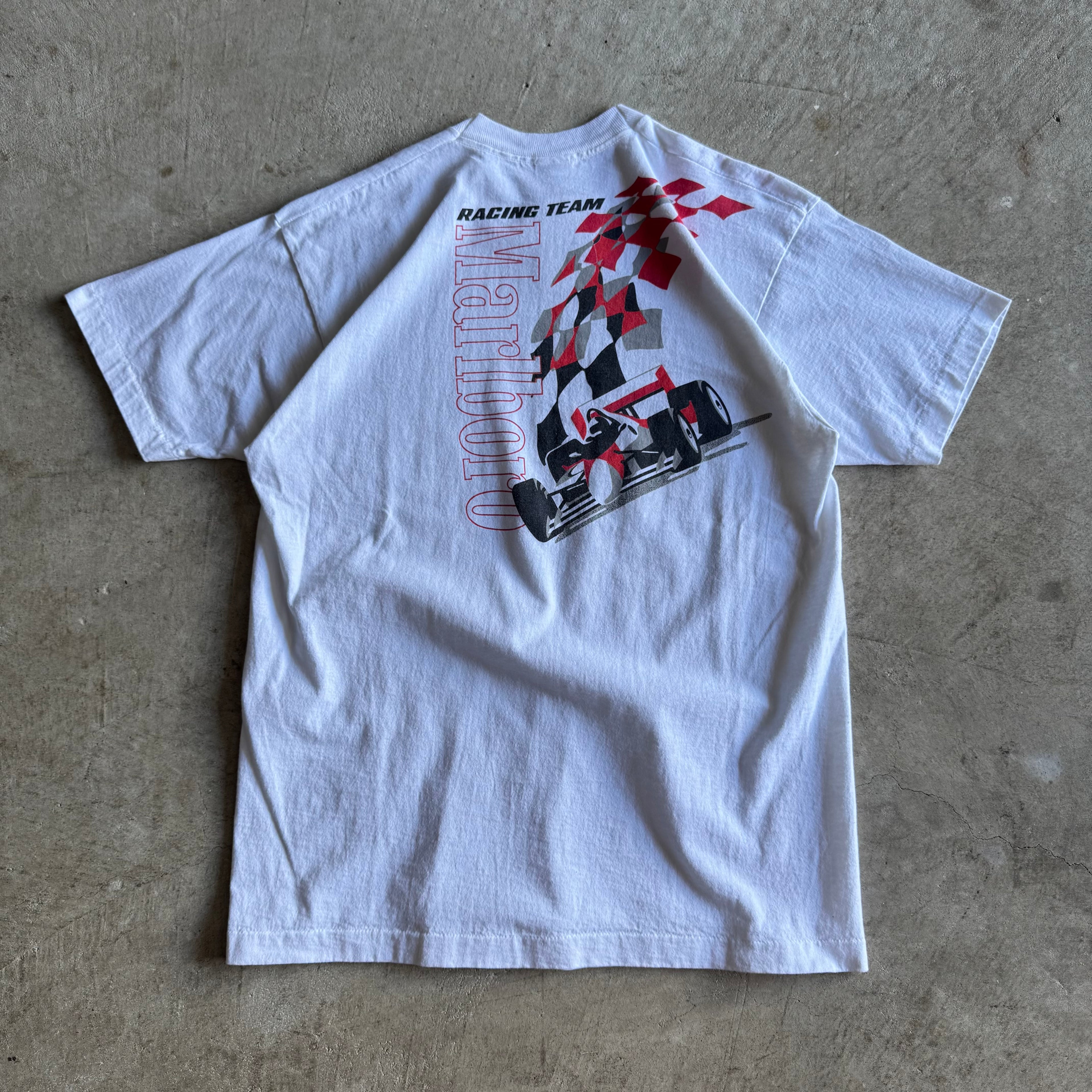 Vintage 90s Marlboro Racing IndyCar CART White T Shirt Size XL