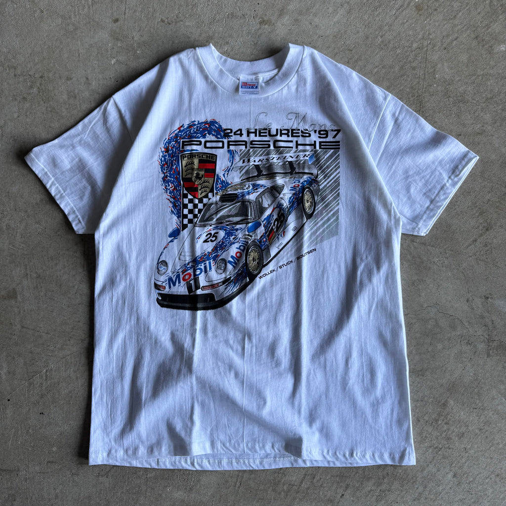 1997 Porsche 911 GT1 24 Heures Du Mans White T Shirt (XL)