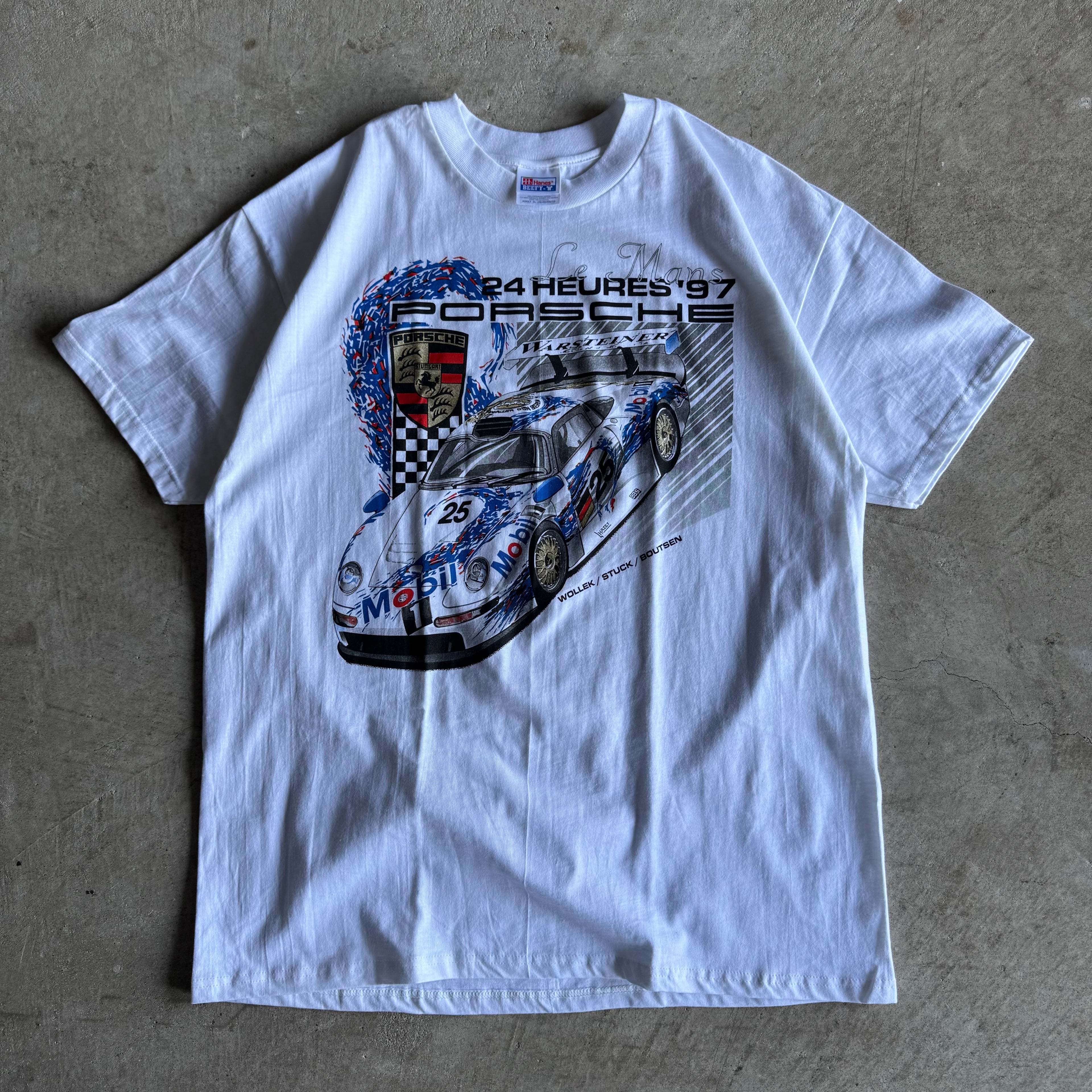 1997 Porsche 911 GT1 24 Heures Du Mans White T Shirt (XL)