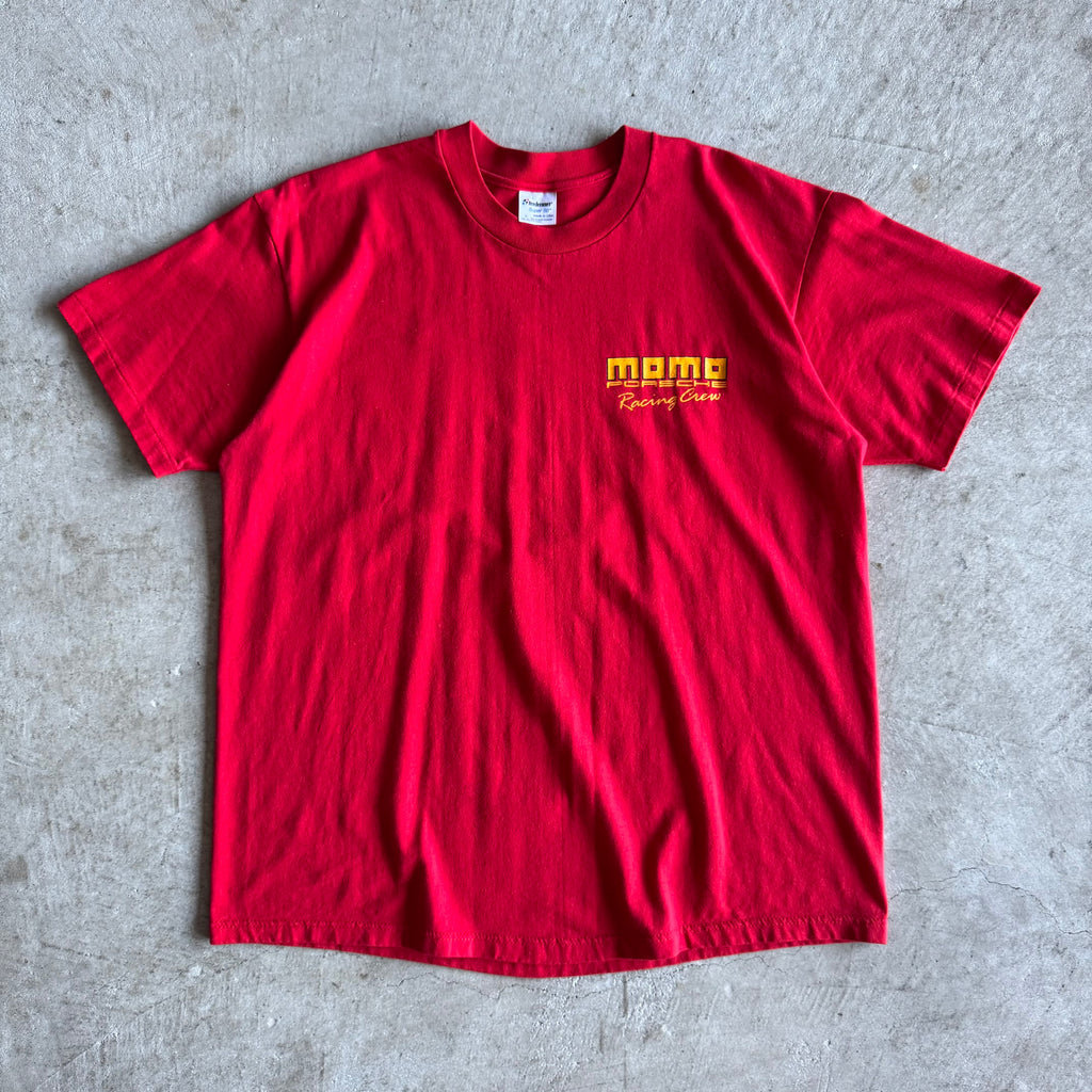 90s Porsche MOMO Racing Crew Red T Shirt (XL)